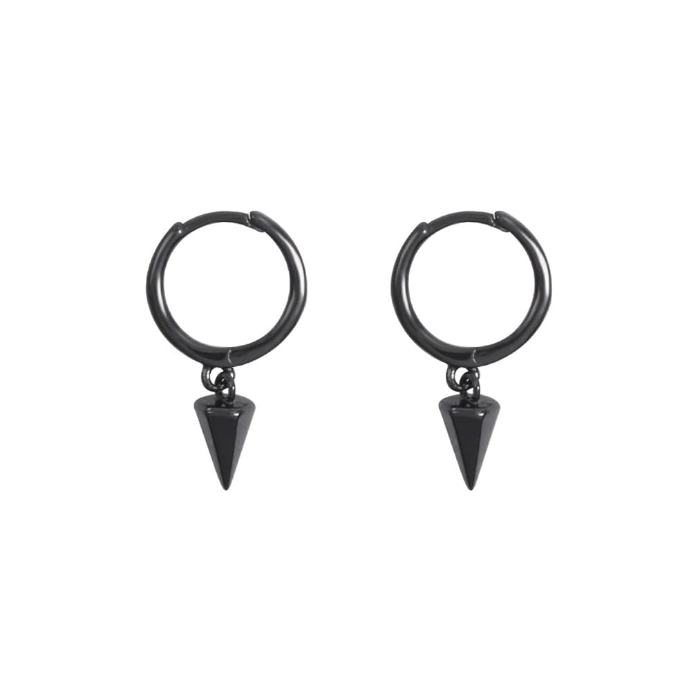 SLUYNZ Sterling Silver Spike Hoop Earrings for Women & Teens - Geometric Small Huggie Earrings with Drop Design - Perfect for Everyday Wear, Parties & Gifts
