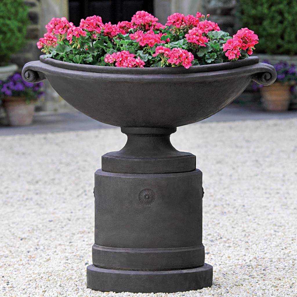 Campania International Medici Planter with Pedestal - Elegant Outdoor Flower Pot for Garden, Patio & Home Decor | Perfect for Roses, Succulents & Indoor Plants