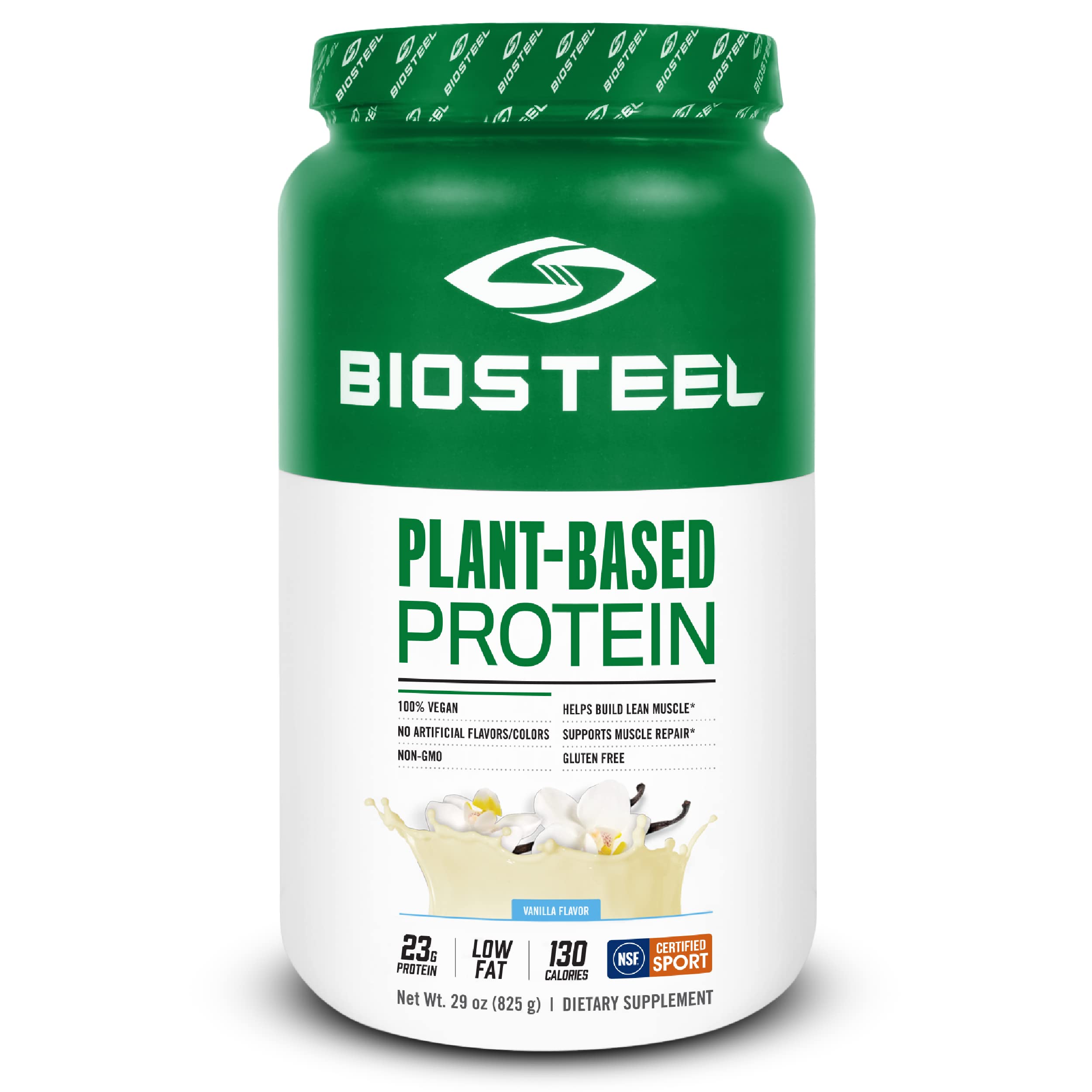 BioSteel Vegan Protein Powder - Vanilla Flavor, NSF Certified for Sport, 1.8 lbs (22g Plant-Based Protein per Serving, 25 Servings) - Premium Vegan Protein with Brown Rice, Pea & Pumpkin Seed - Ideal for Post-Workout Recovery, Muscle Building & Healthy Lifestyle