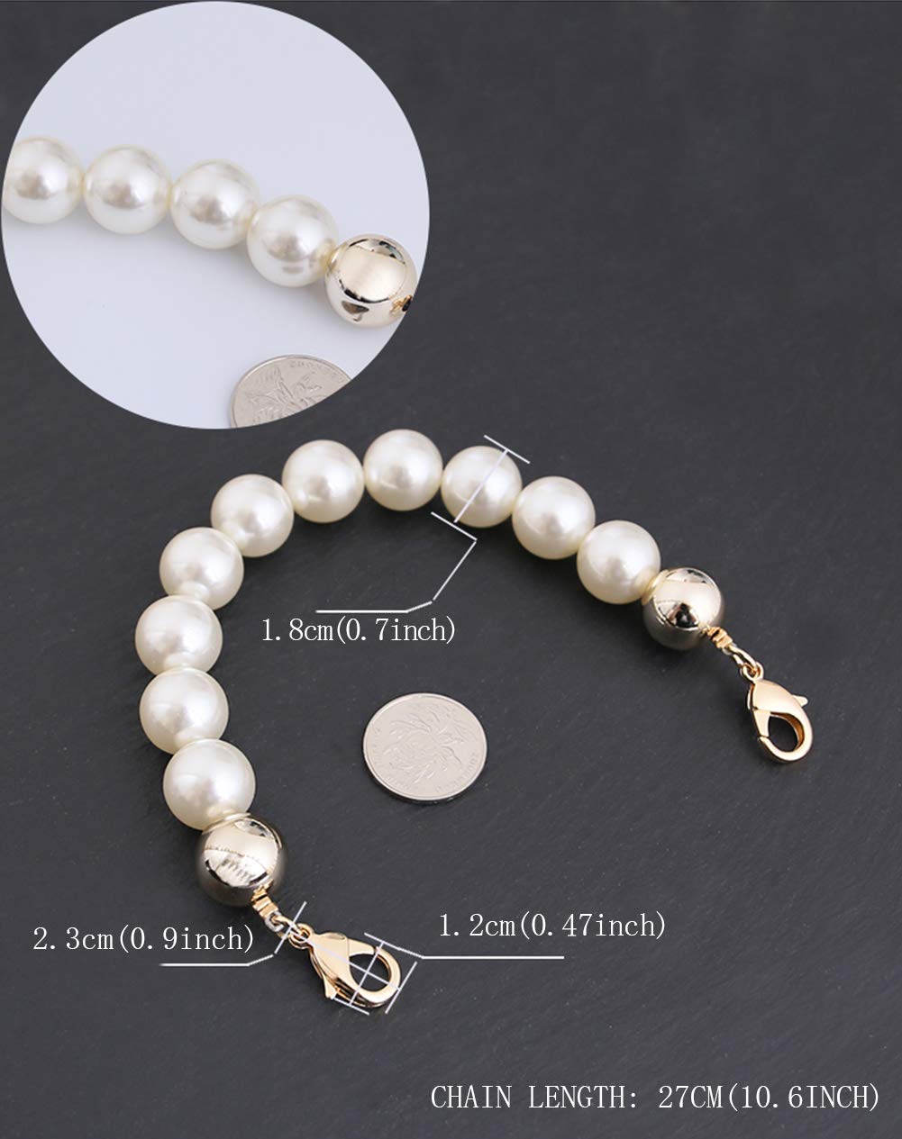 Elegant Imitation Pearl Bag Strap Replacement - 10