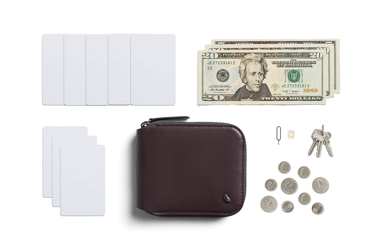 Bellroy Zip Wallet - Premium Leather RFID Blocking Wallet with Coin Pouch | Slim Bifold Wallet for Men & Women | Perfect for Travel, Business & Everyday Carry