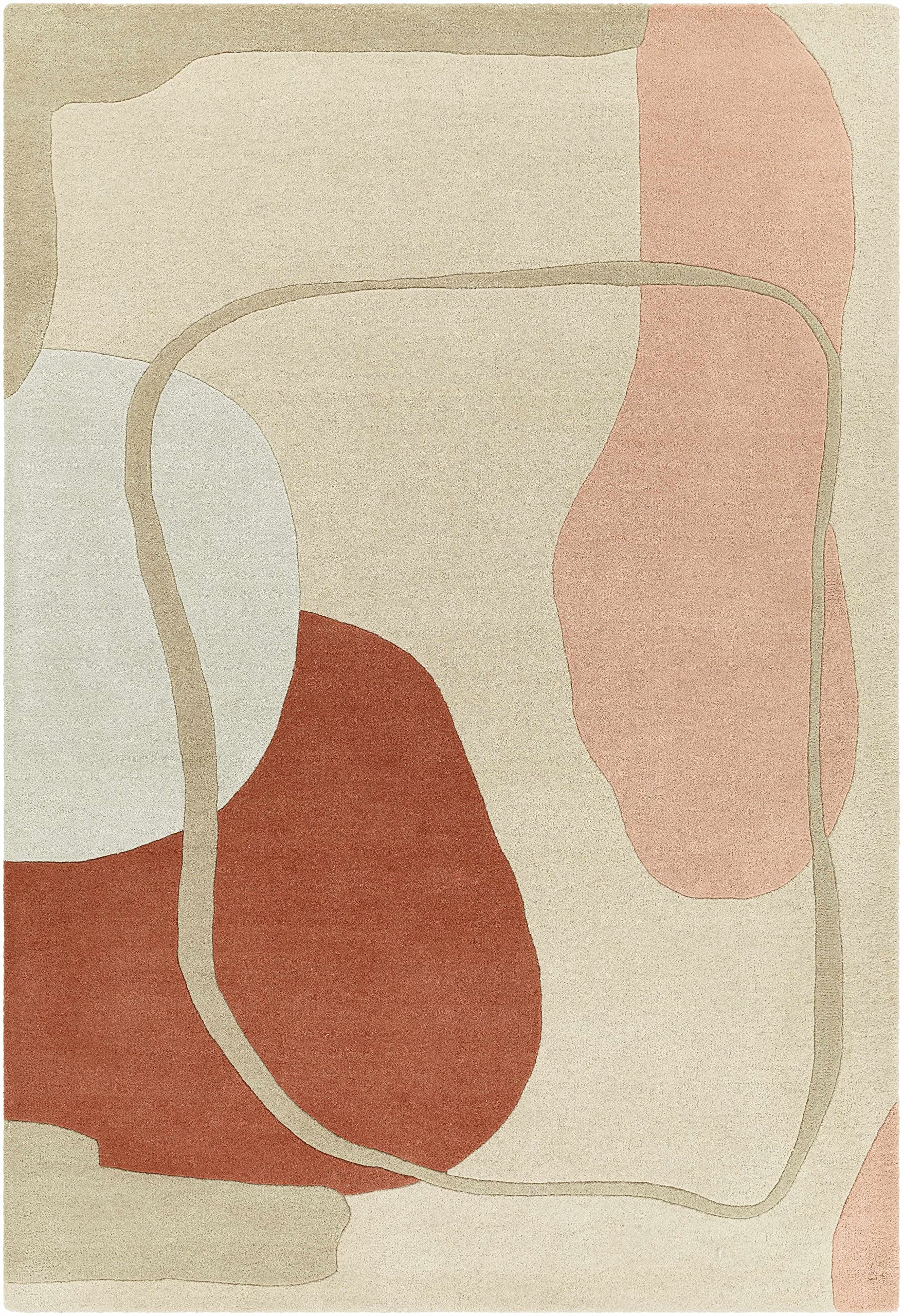 Modern Geometric Wool Area Rug 5' x 7'6