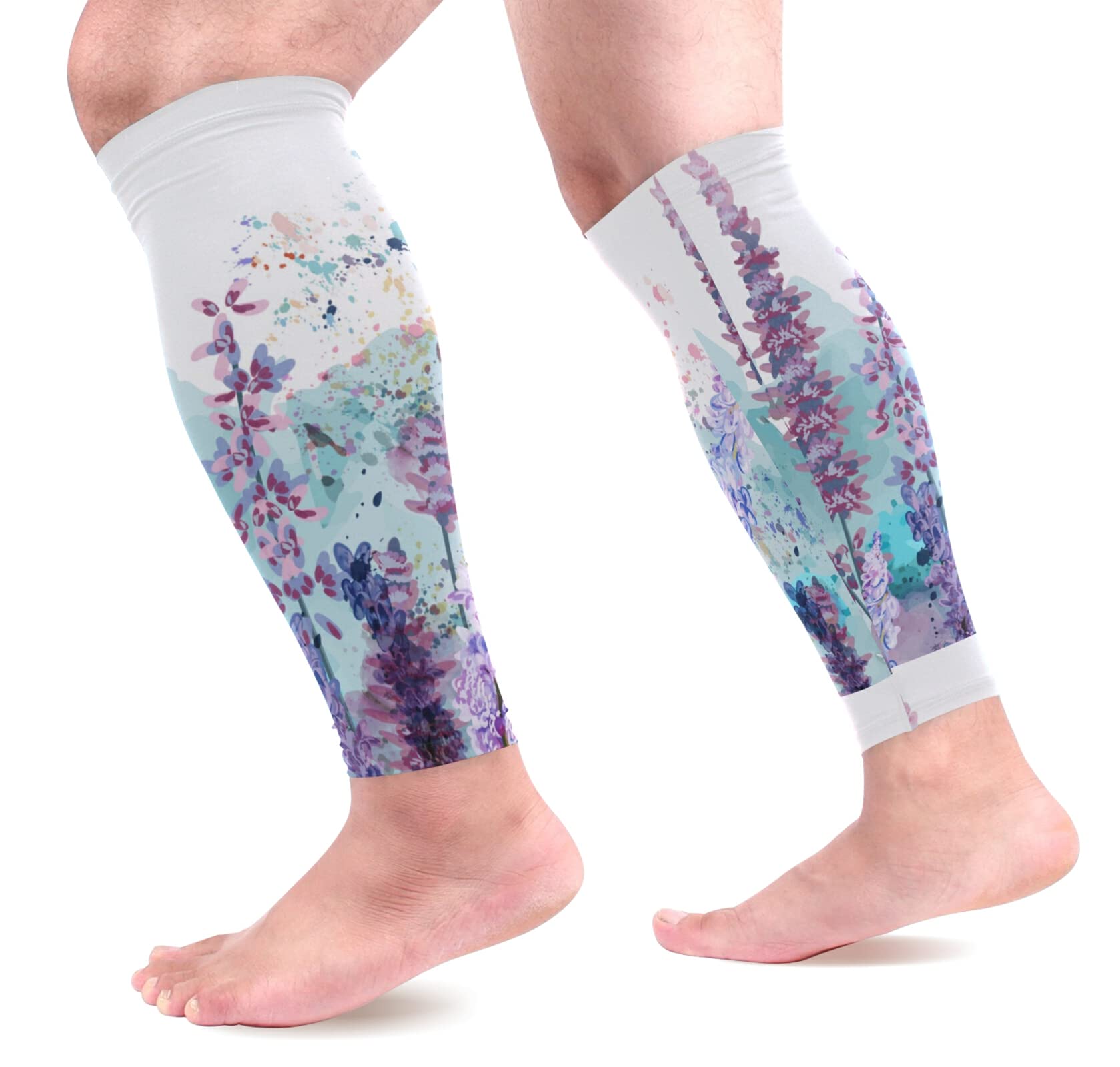 Oyihfvs 1 Pair Knee Compression Leg Sleeves - Non-Slip Support Sleeves for Running, Workout & Sports Recovery