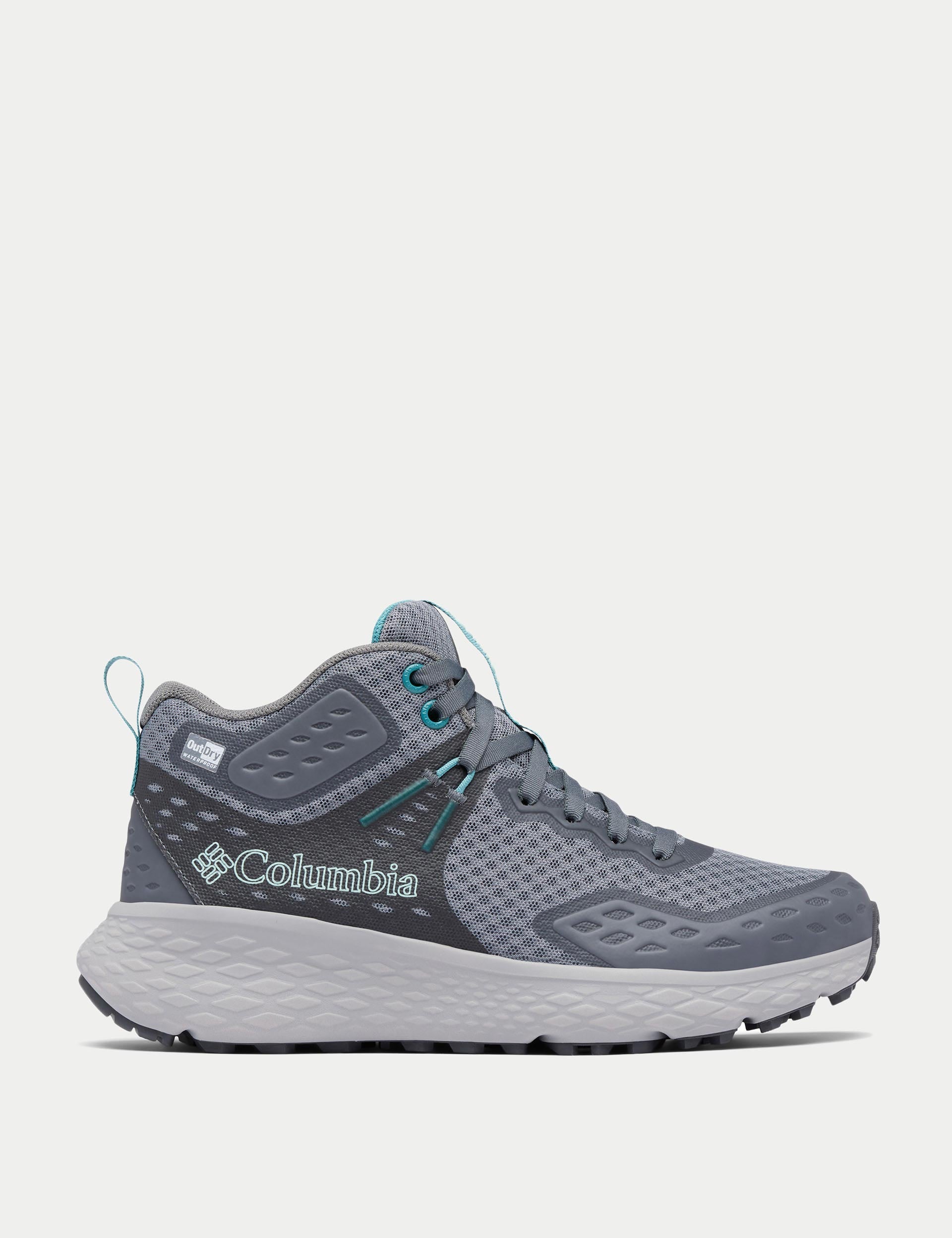Konos TRS OutDry Mid Hiking Shoes - Waterproof Trail Running Shoes for Men & Women | Lightweight Hiking Boots with Breathable Mesh | Perfect for Mountain Trekking & Outdoor Adventures (Ti Grey Steel/Teal)