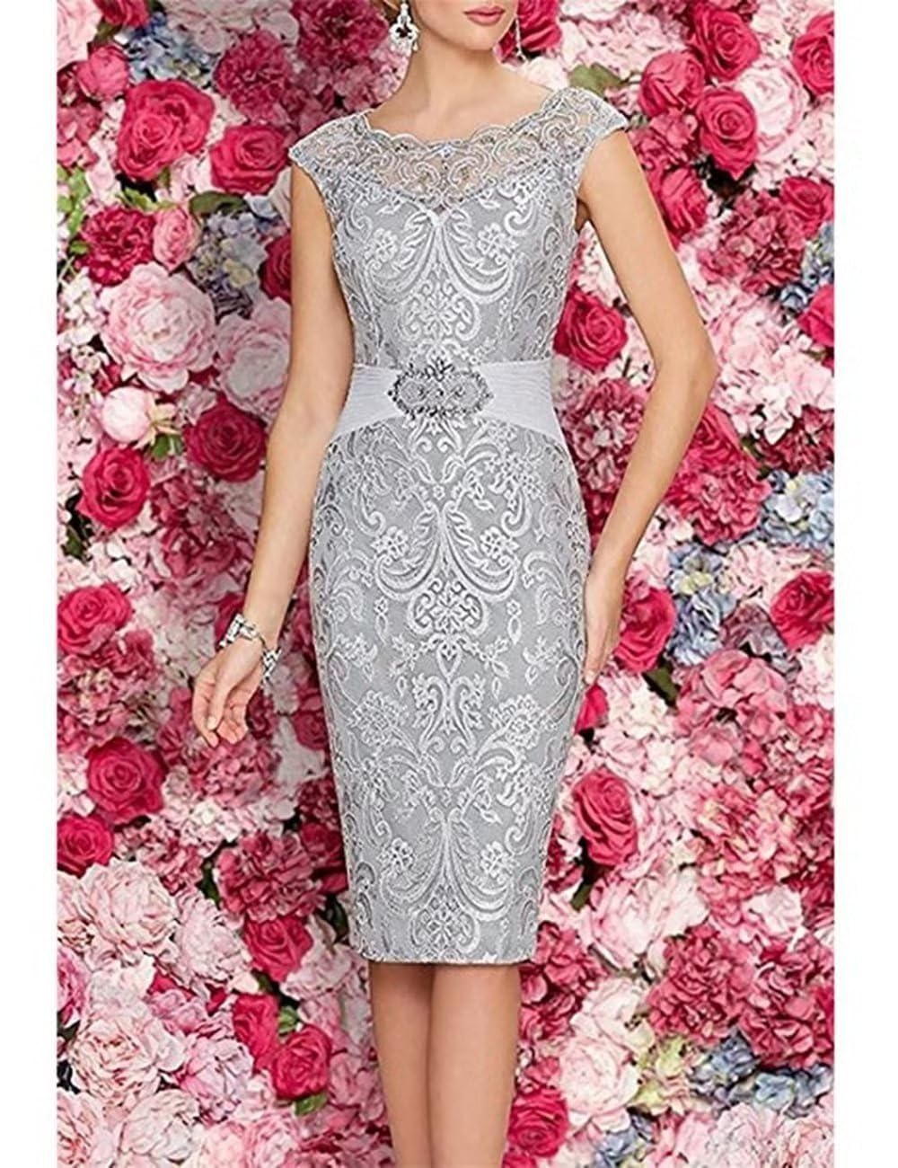 Elegant AUPRP 3/4 Sleeve Sage Green Mother of the Bride Dress Set - 2 Piece Lace Applique Maxi Dress with Jacket, Size US 16 | Perfect for Weddings, Formal Parties & Special Occasions