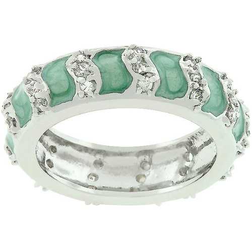 Aqua Eternity Enamel Ring - Elegant Blue Ceramic Jewelry for Women | Perfect for Weddings, Anniversaries & Everyday Wear
