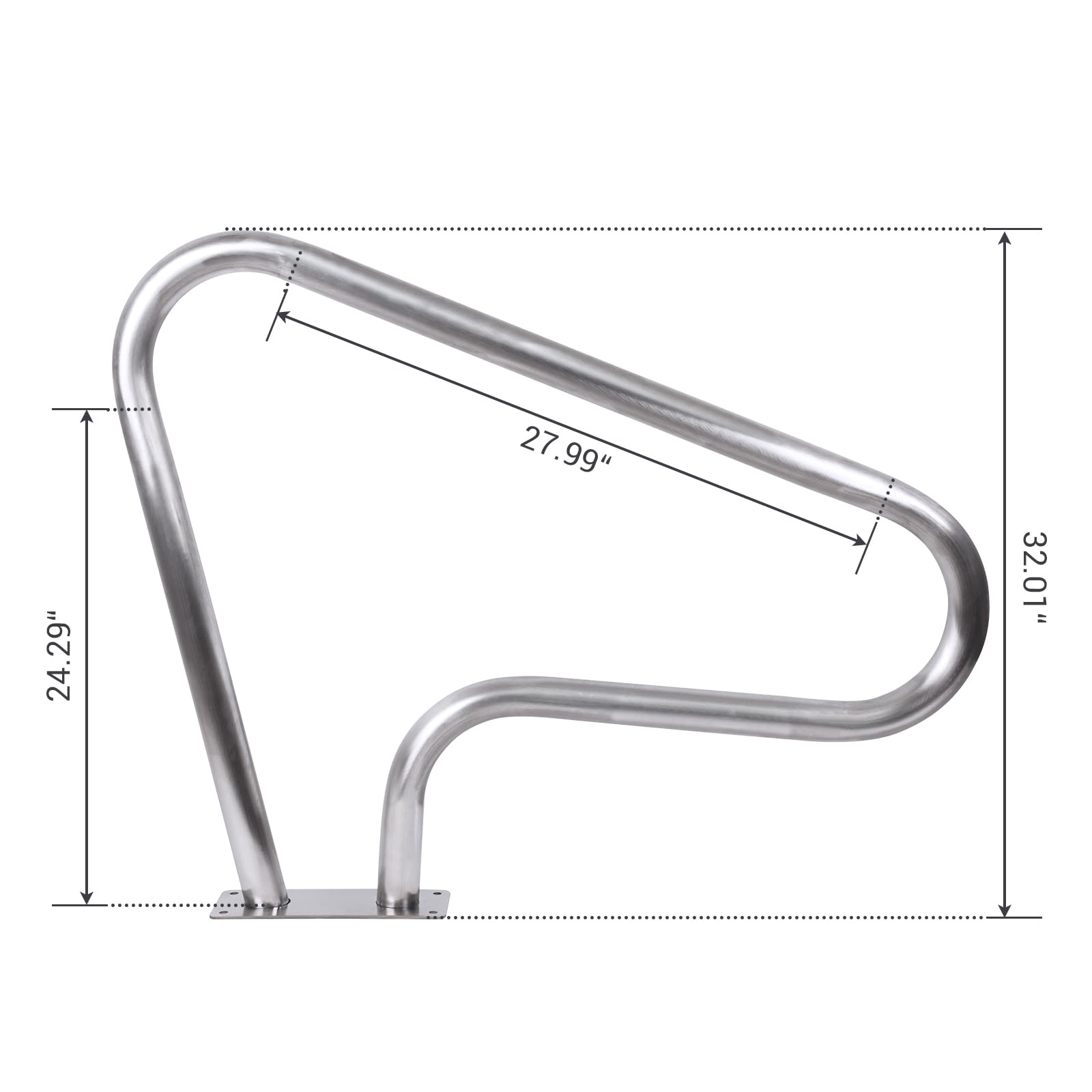 39 x 32 Inch 304 Stainless Steel Swimming Pool Handrail - Rustproof Inground Pool Stair Rail with Non-Slip Blue Grip Cover - Perfect for Pool Safety, Elderly Assistance & Easy Pool Entry/Exit