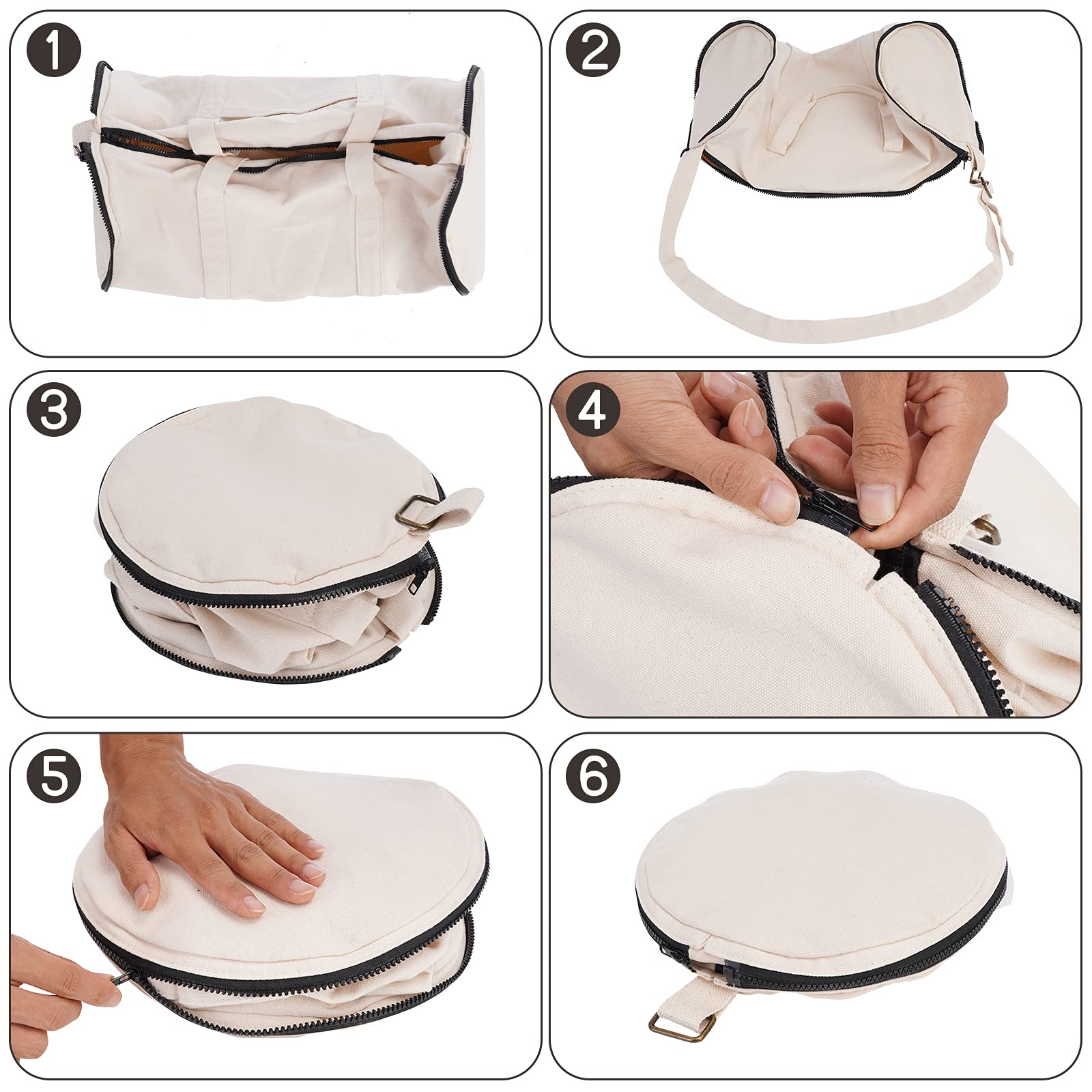 20 Inch Foldable Gym Bag for Men & Women - Lightweight Duffel Bag with Inner Pockets - Perfect for Sports, Travel & Workout (Rice White, Medium Size)