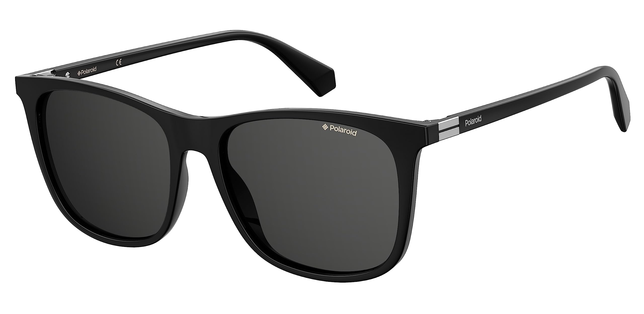 Polaroid PLD 6103/S/X Square Polarized Sunglasses for Men - Black/Gray Frame, 56mm Lens, 16mm Bridge - UV Protection for Driving, Outdoor Sports & Fashion