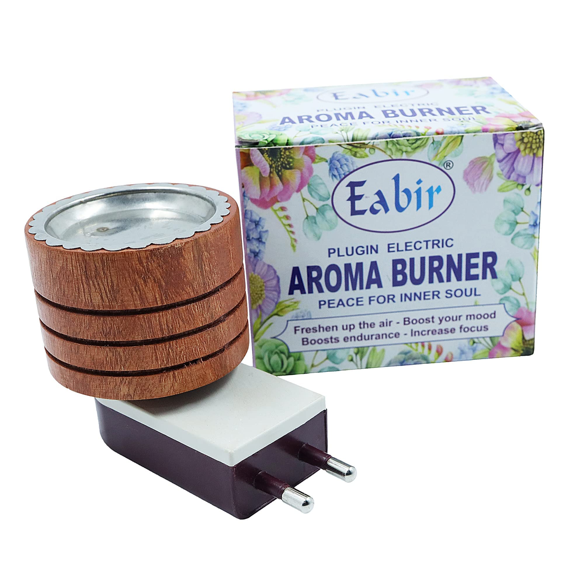 Premium Eabir Kapoor Dani Camphor Diffuser - Electric Bakhoor Burner for Home Aromatherapy, Wooden Cylindrical Design in Brown - Perfect for Relaxation, Meditation & Creating a Calming Atmosphere