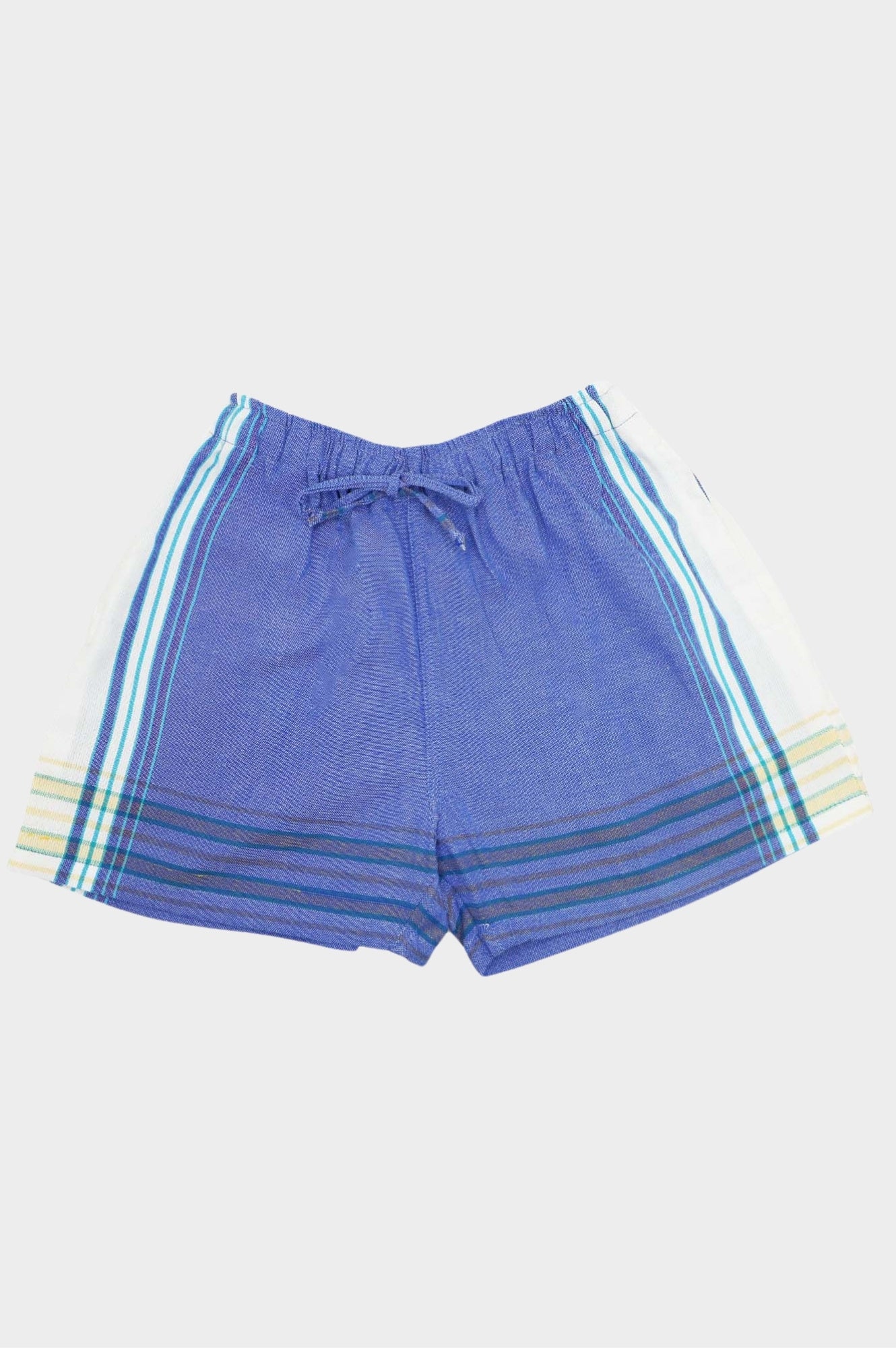 Kikoy Short Shorts for Women - Denim Blue & White - Comfortable Casual Summer Shorts for Beach, Travel, and Everyday Wear