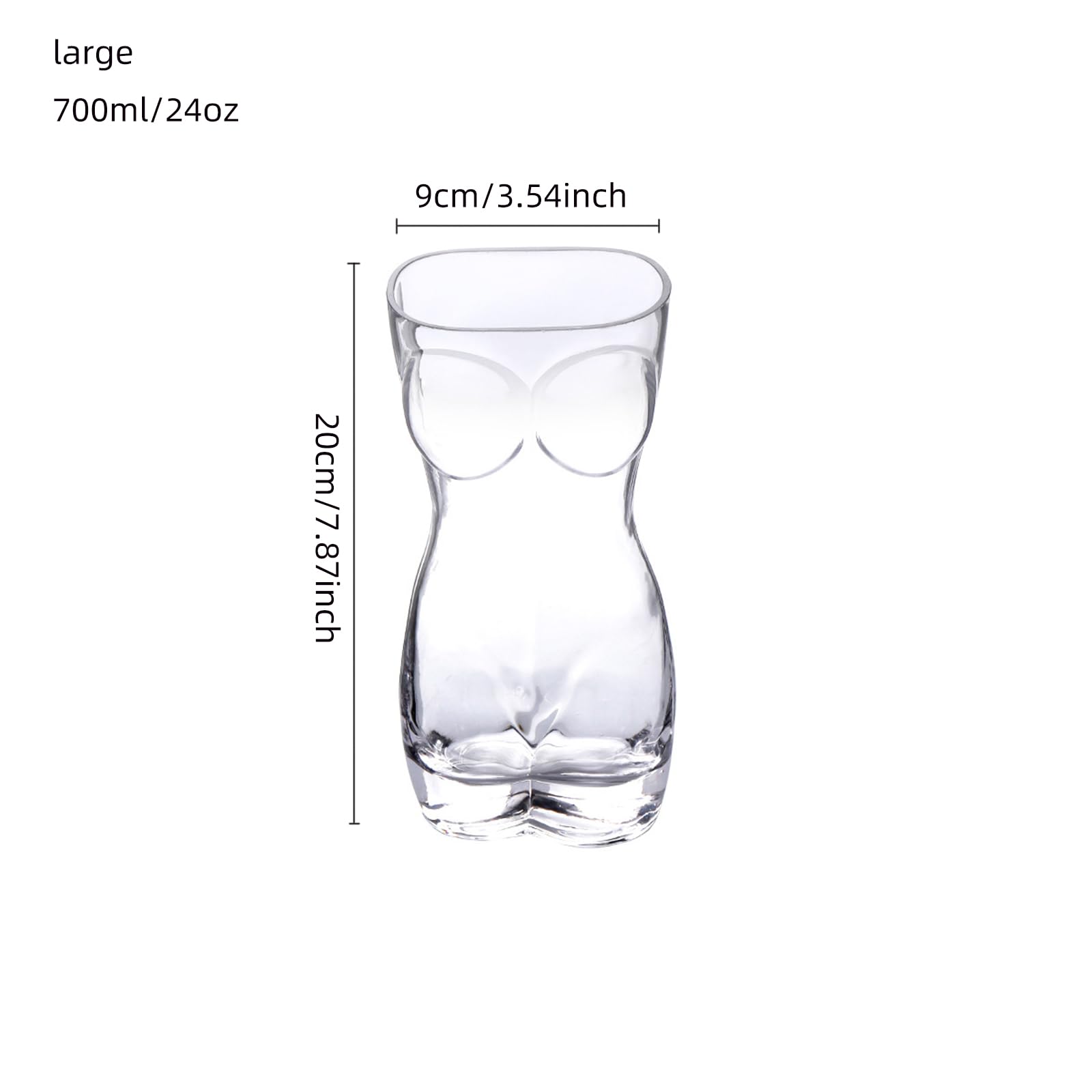 Elegant Clear Glass Wine Cups - Unique Body Shaped Bar Glasses for Cocktails & Champagne - Perfect for Romantic Dinners, Bachelorette Parties & Gift Giving