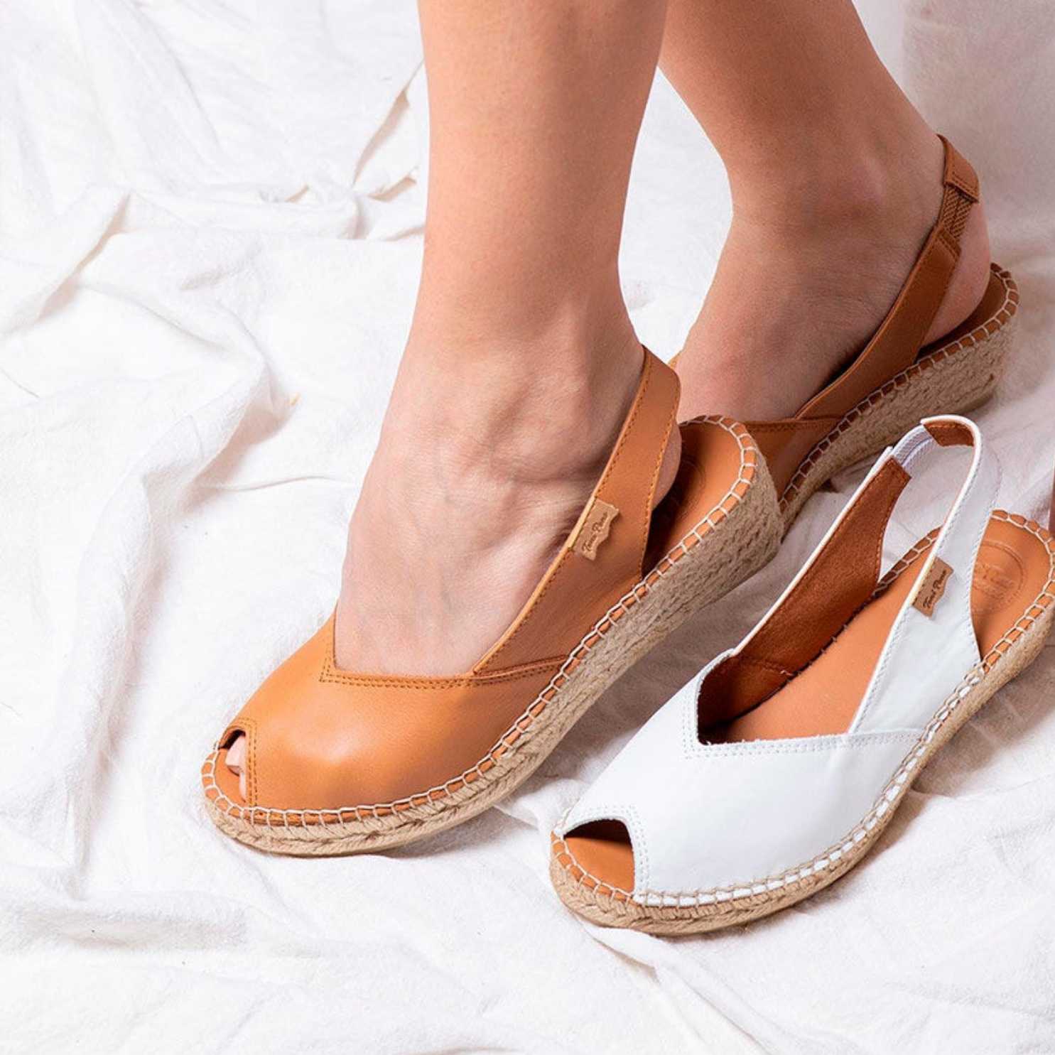 Bernia P Women's Plain Leather Wedge Espadrilles - Comfortable Casual Summer Shoes for Beach, Vacation & Everyday Wear