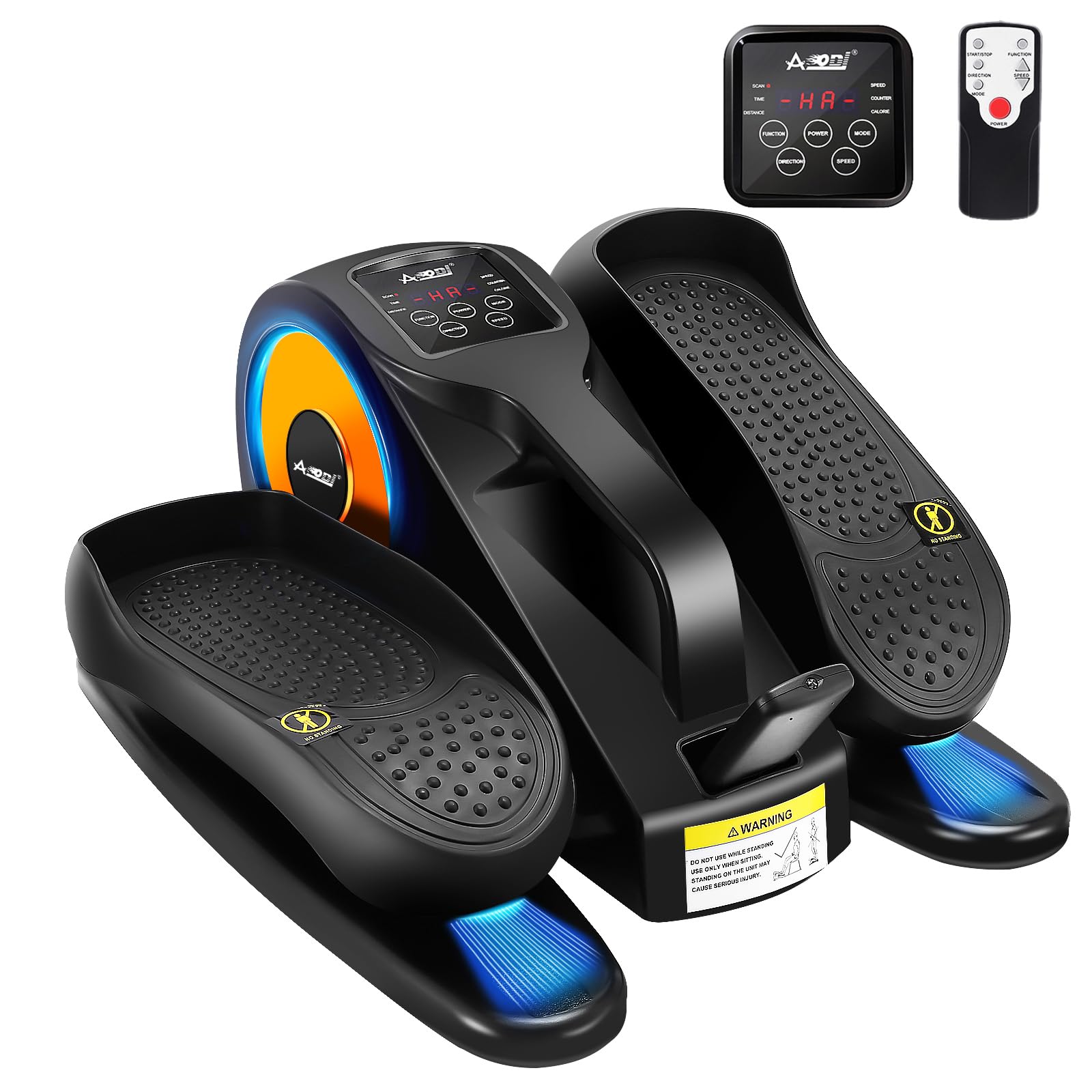 Under Desk Elliptical Machine - Adjustable Speed Mini Elliptical Trainer with Remote Control | Quiet Portable Leg Exerciser for Seniors & Adults | Home Office Workout Equipment for Sitting Exercise & Fitness
