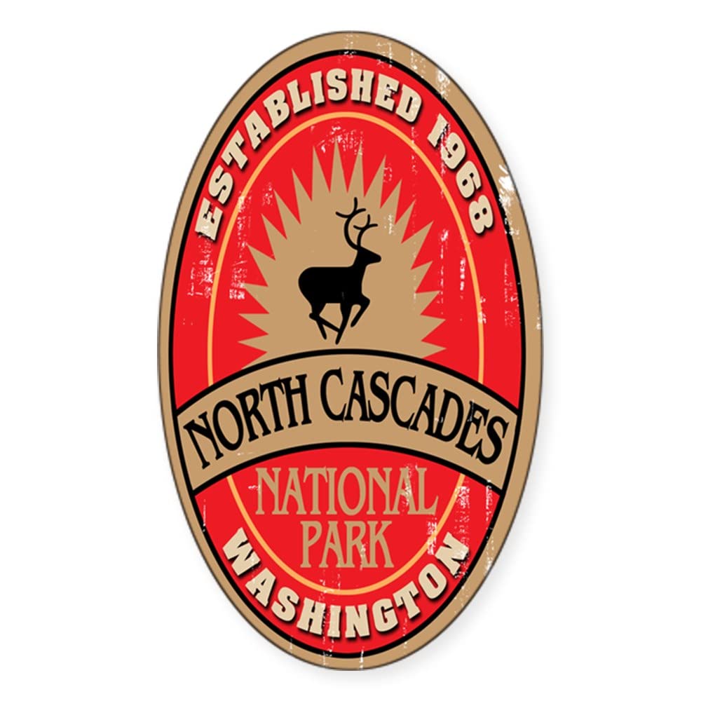 North Cascades National Park Oval Sticker - Waterproof Vinyl Bumper Decal for Cars, Laptops & Travel Gear - Perfect for Outdoor Enthusiasts & Nature Lovers