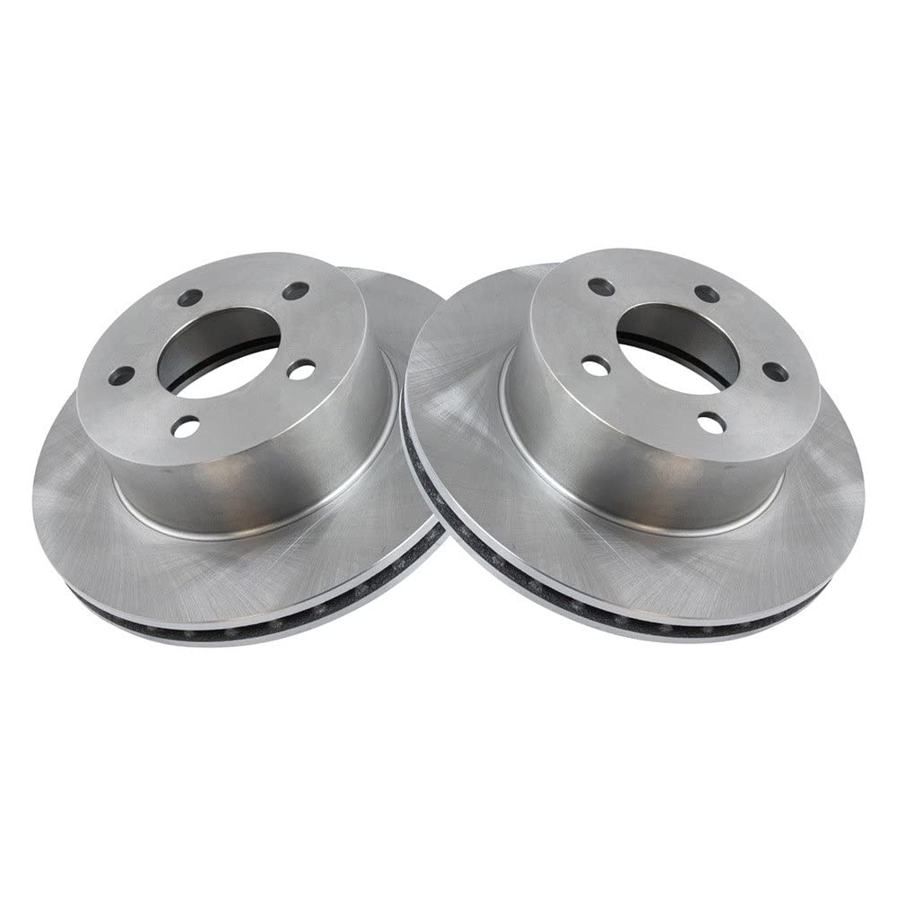 TRQ Front Brake Rotors Set - Vented Disc Brakes Compatible with Jeep Cherokee 1990-1998, Grand Cherokee 1993-1998, Wrangler 1990-1999 & More - Durable Replacement for Smooth Braking Performance - Ideal for Off-Roading, Daily Commuting & Towing