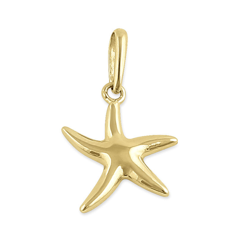 14K Solid Yellow Gold Starfish Pendant Necklace - Perfect for Beach Vacations, Summer Outfits & Gift Giving