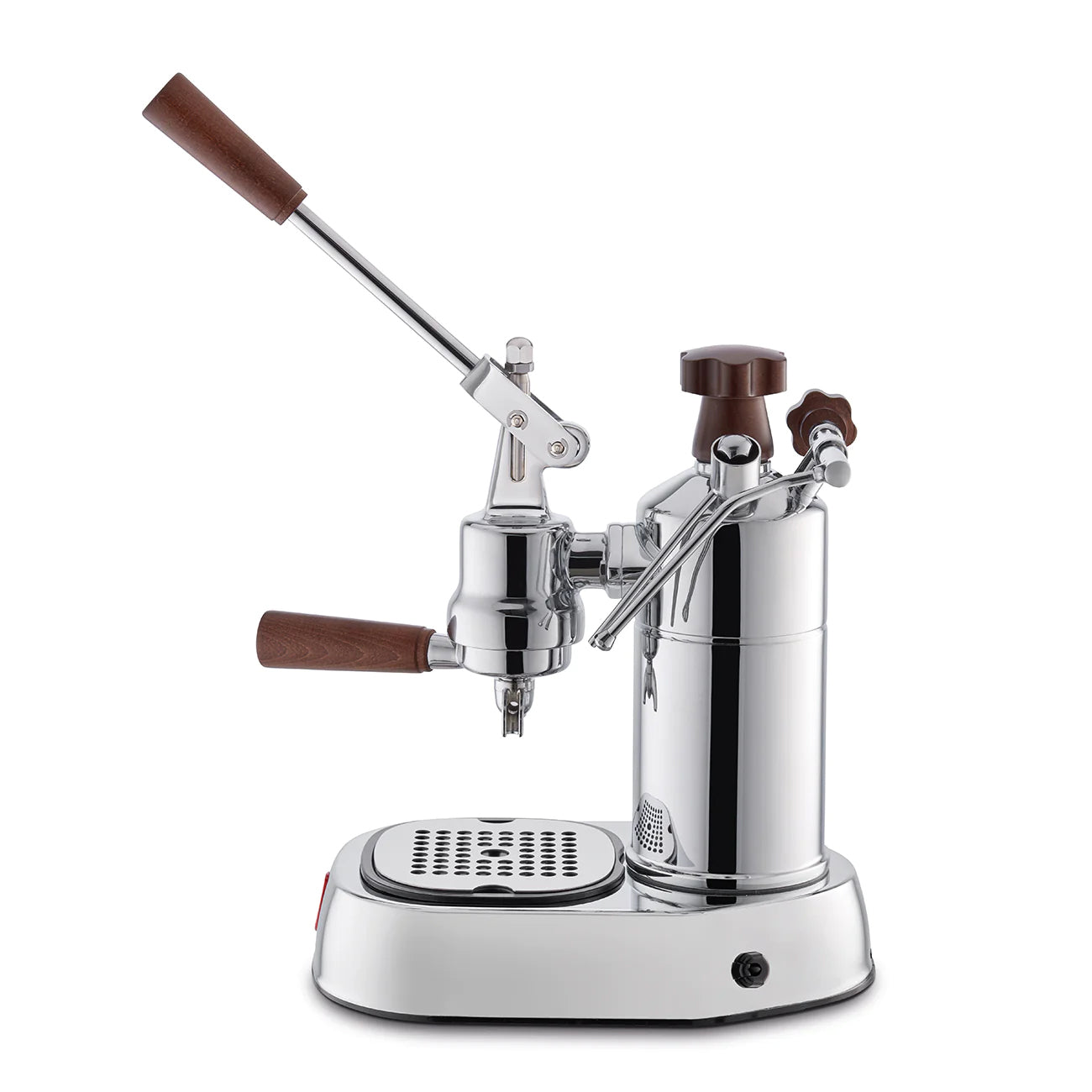 La Pavoni Professional Chrome Espresso Machine with Wood Handle - 16 Cup Capacity for Home Baristas & Coffee Lovers | Perfect for Italian Coffee Making & Entertaining