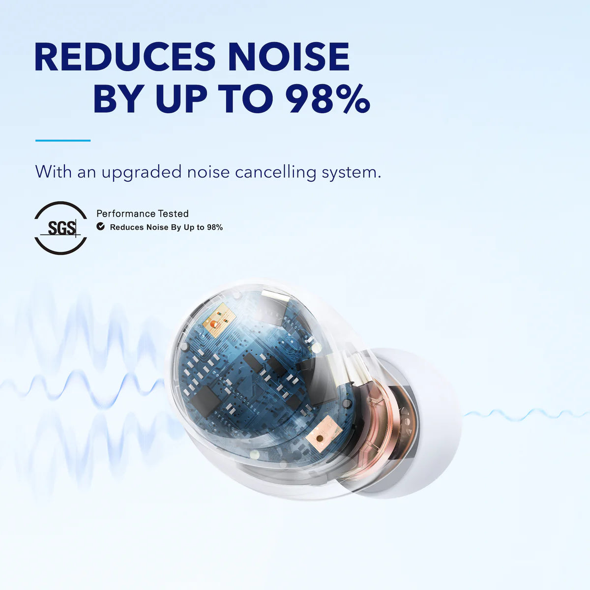 Space A40 Wireless Earbuds with Active Noise Cancelling, 50H Playtime, Bluetooth 5.3 - Perfect for Travel, Workouts & Daily Commute