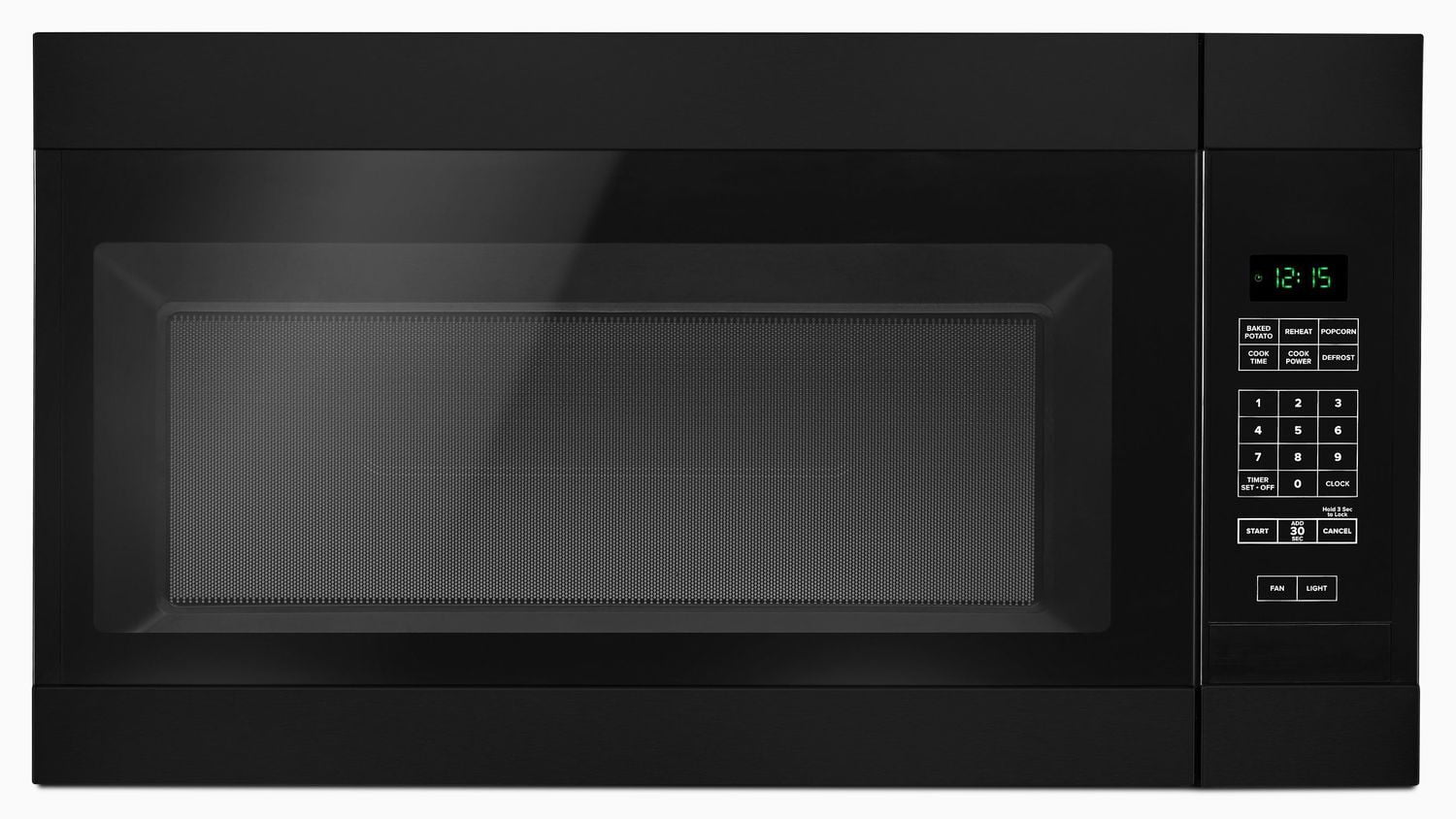 Amana AMV2307PFB 1.6 Cu. Ft. Over-the-Range Microwave Oven - Black | Quick 30-Second Add Button | Perfect for Small Kitchens & Apartments