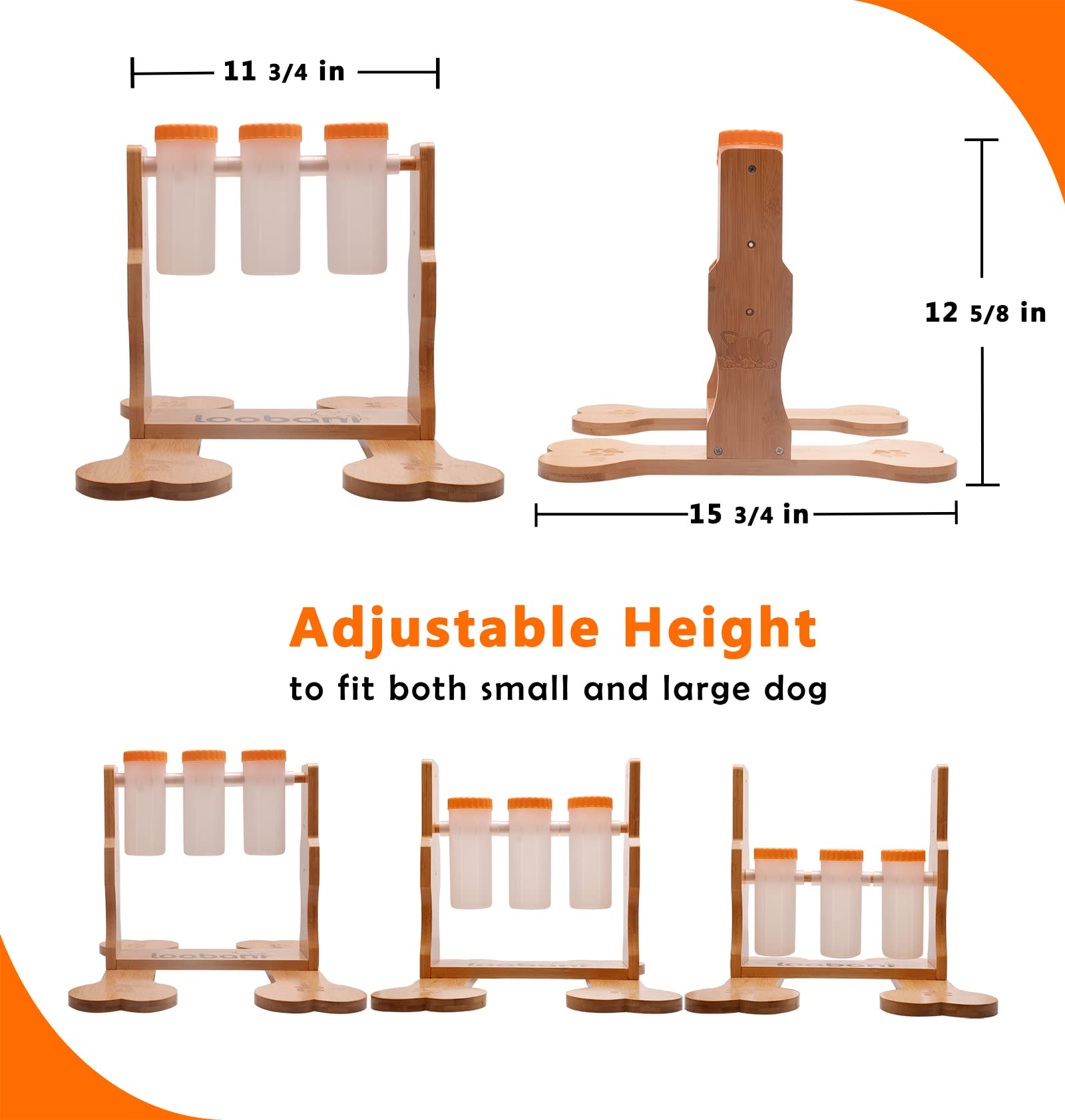 LOOBANI Interactive Dog Puzzle Toys - Wooden Treat Dispensing IQ Training Game for Small to Large Dogs | Mental Stimulation & Boredom Relief | Slow Feeder & Entertainment Toy for Indoor Play & Travel