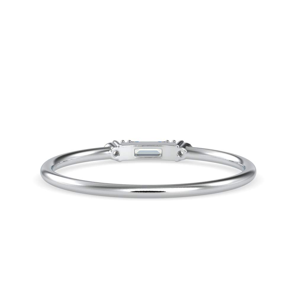 Certified 3 Stone Diamond Wedding Ring in 14K White/Yellow/Rose Gold - Round & Baguette Natural Diamonds (0.07 Ct, IJ-SI) - Perfect for Women's Birthday Gifts & Anniversary Jewelry | Elegant for Weddings, Engagements & Special Occasions