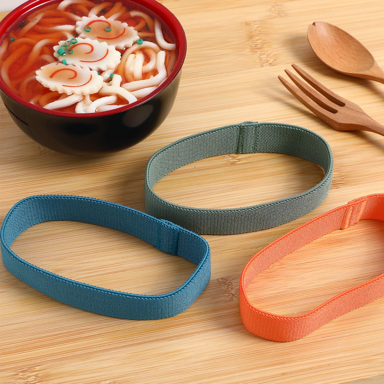 DOITOOL 4-Pack Reusable Nylon Lunch Box Straps - Secure Food Containers for Travel, Picnics & Meal Prep - Elastic Bands for Tightly Wrapping Lunch Boxes & Food Storage Containers