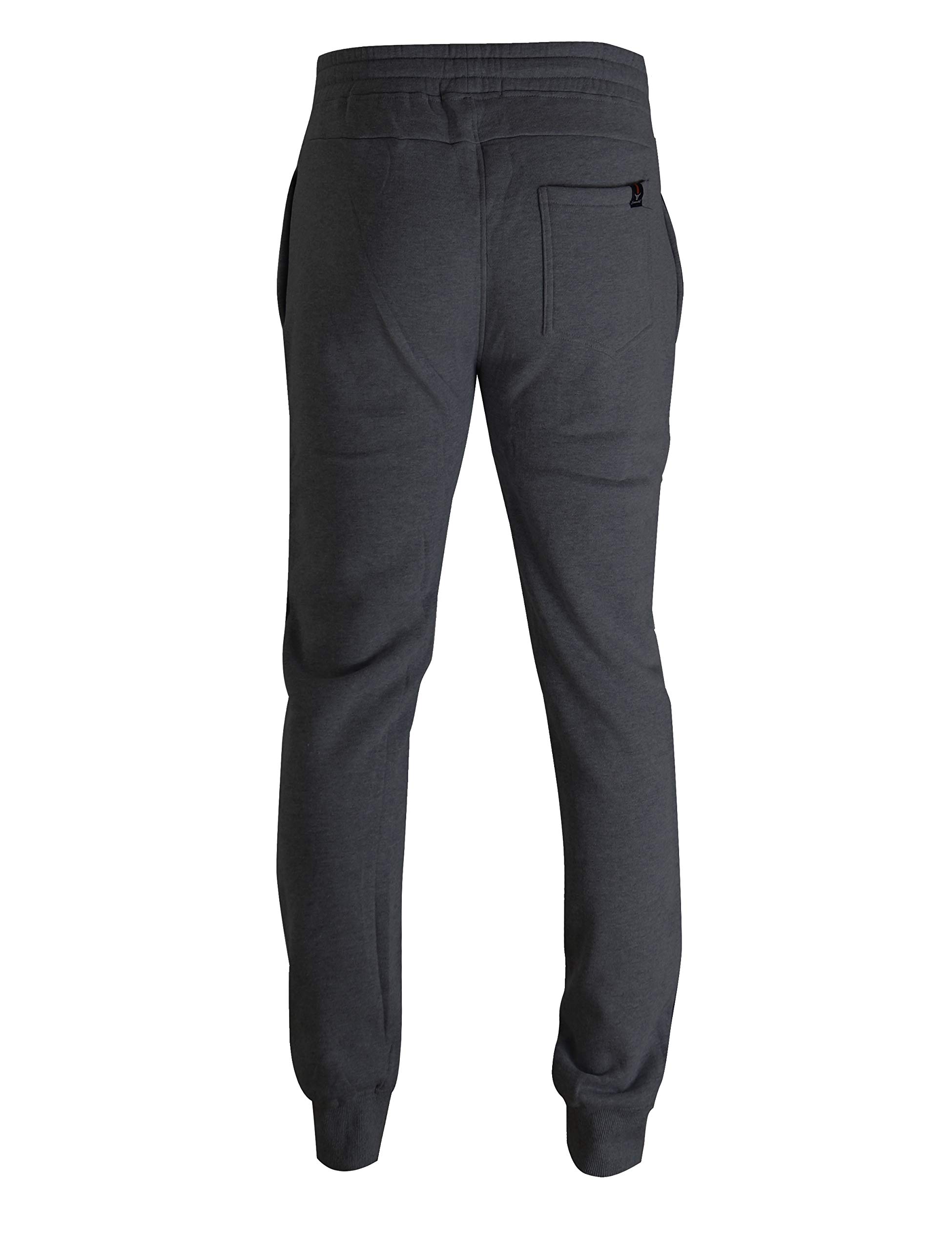 SCREENSHOT Men's Premium Slim Fleece Jogger Pants with Zipper Pockets - Athletic Workout Gym Sweatpants for Running, Training & Lounge Wear