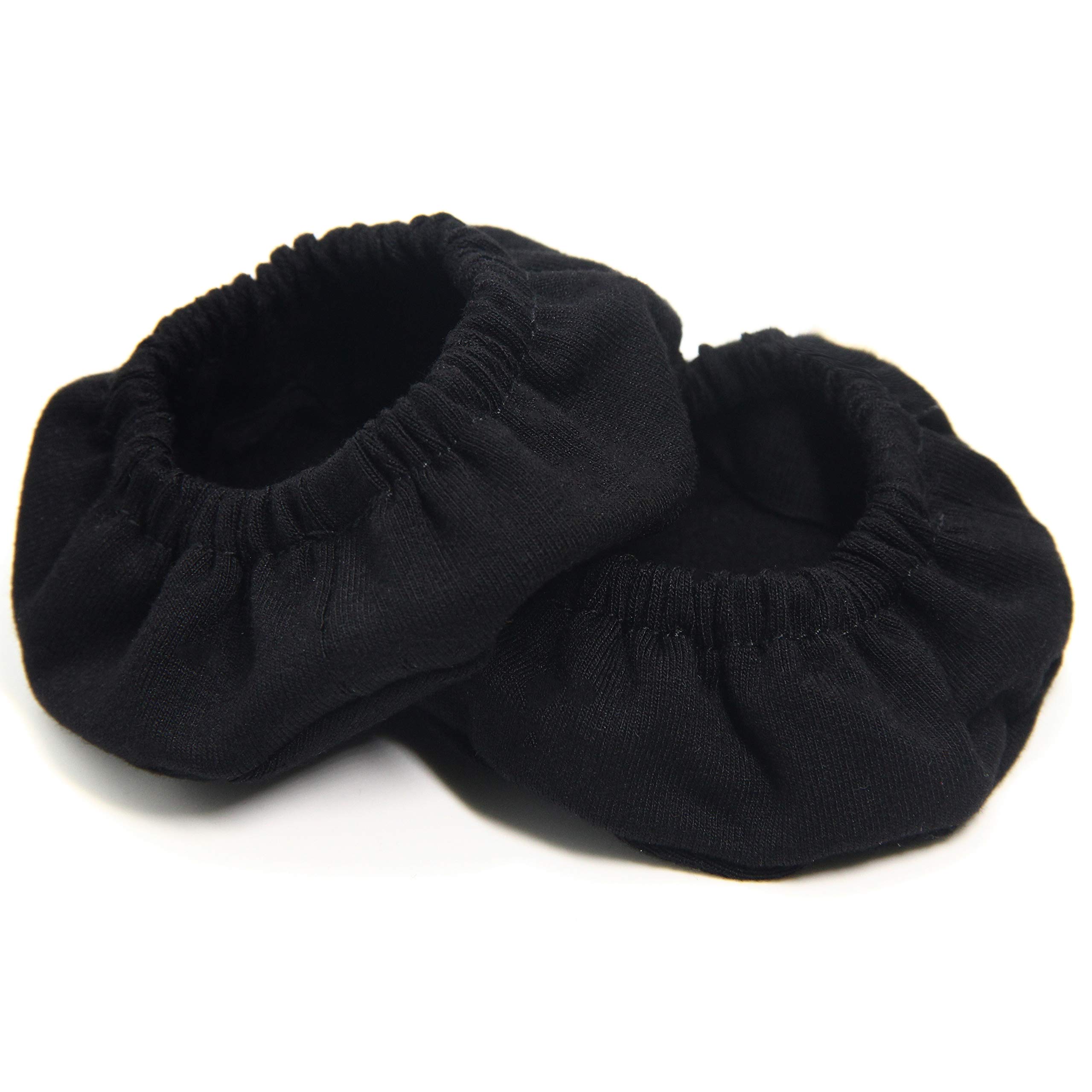 Ancable 2-Pairs Washable Headphone Earpad Covers - Soft Cloth Replacement Cushions for Over-Ear Headphones (Black) | Perfect for Gym Workouts, Aviation, Racing, Gaming & More