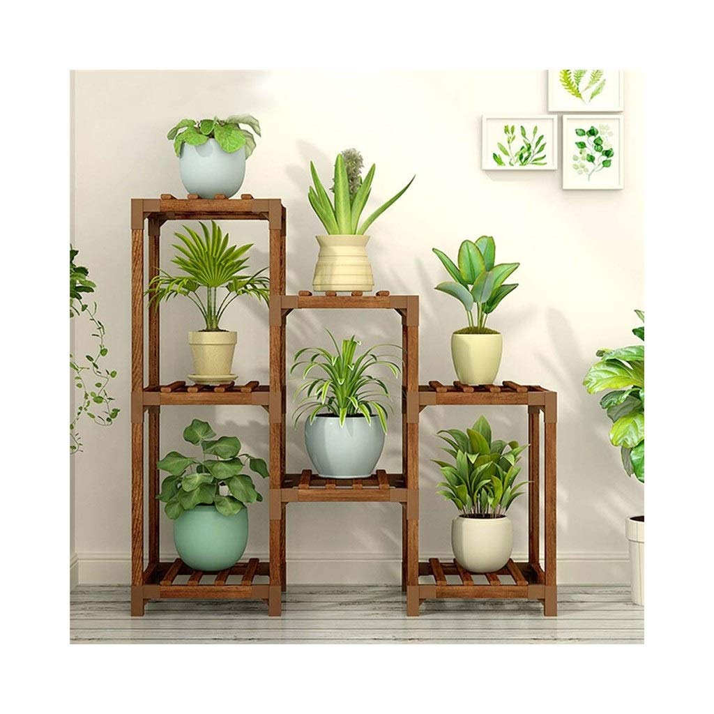 7-Tier Wooden Plant Stand - Solid Flower Pot Display Rack Shelf Holder for Indoor & Outdoor Garden, Patio, Corner Decor | Perfect for Home, Office, Balcony, and Terrace Plant Arrangements