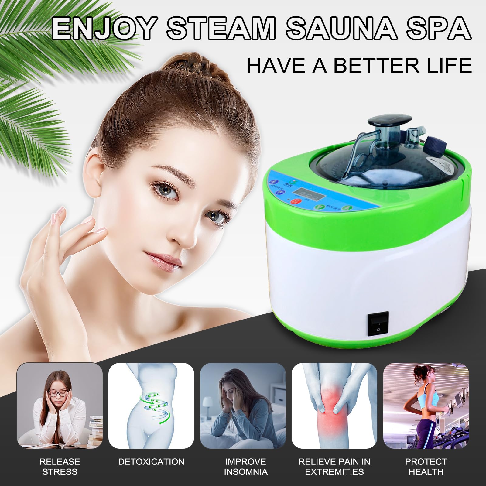 ZONEMEL 4L Remote Control Sauna Steamer Pot - Stainless Steel Steam Generator with Herbal Box & Timer Display for Home Spa, Body Detox & Relaxation | Perfect for Personal Wellness, Aromatherapy & Stress Relief
