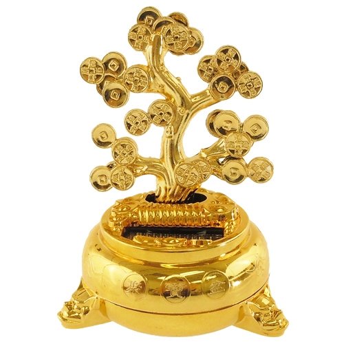 Solar Powered Motion Money Tree Toy - Eco-Friendly Kinetic Wind Spinner for Garden, Patio, and Home Decor