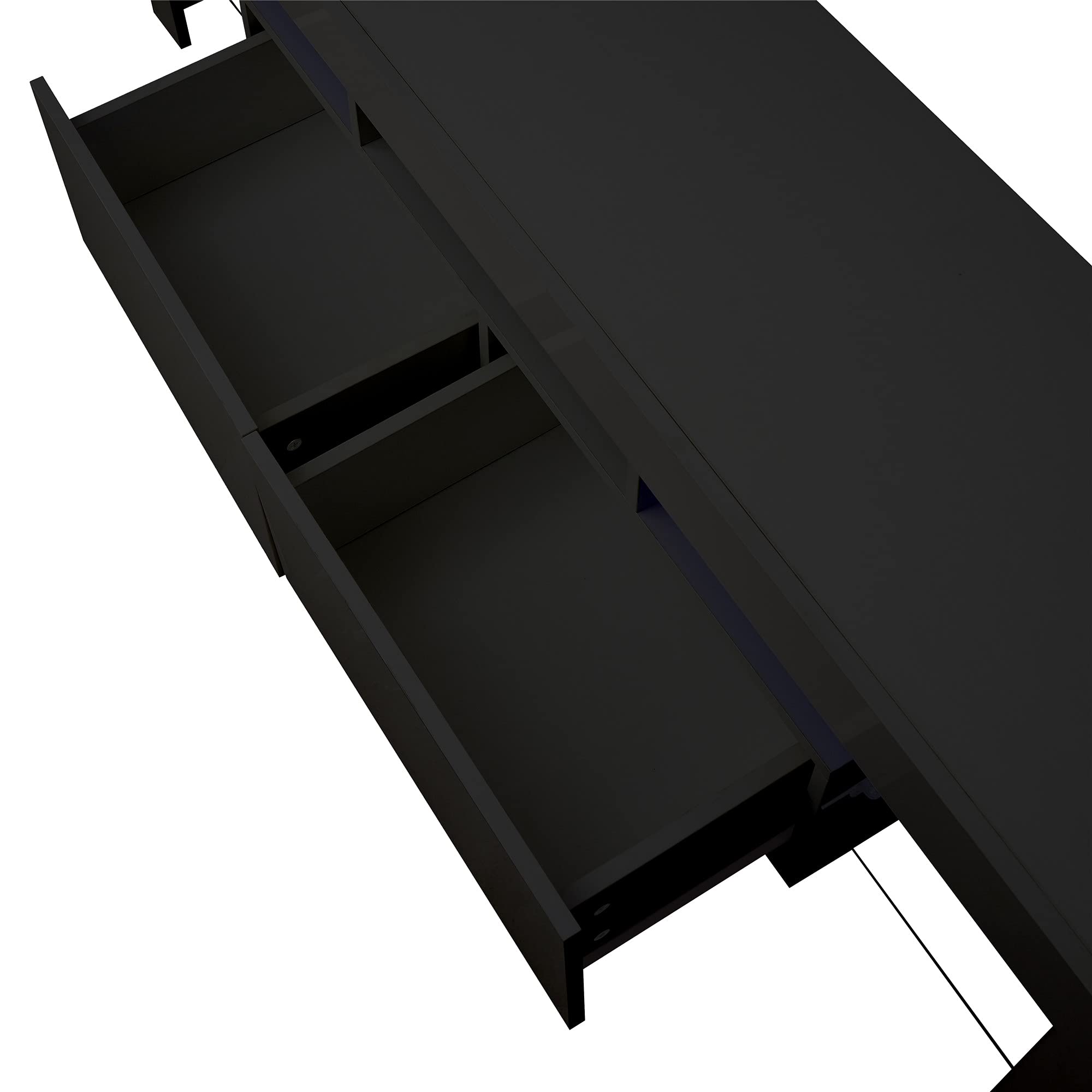 Modern Black TV Stand with 20-Color LED Lights & Storage - 70 Inch TV Stand with Drawers & Open Shelves for Bedroom - Holds Up to 66.15 lbs - Perfect for Living Room, Home Theater & Gaming Setup