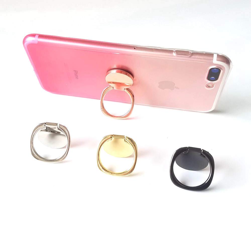 360° Rotating Adjustable Phone Ring Holder - Gold Metal Phone Grip Stand for iPhone, Samsung & Smartphones - Perfect for Selfies, Gaming & Hands-Free Use
