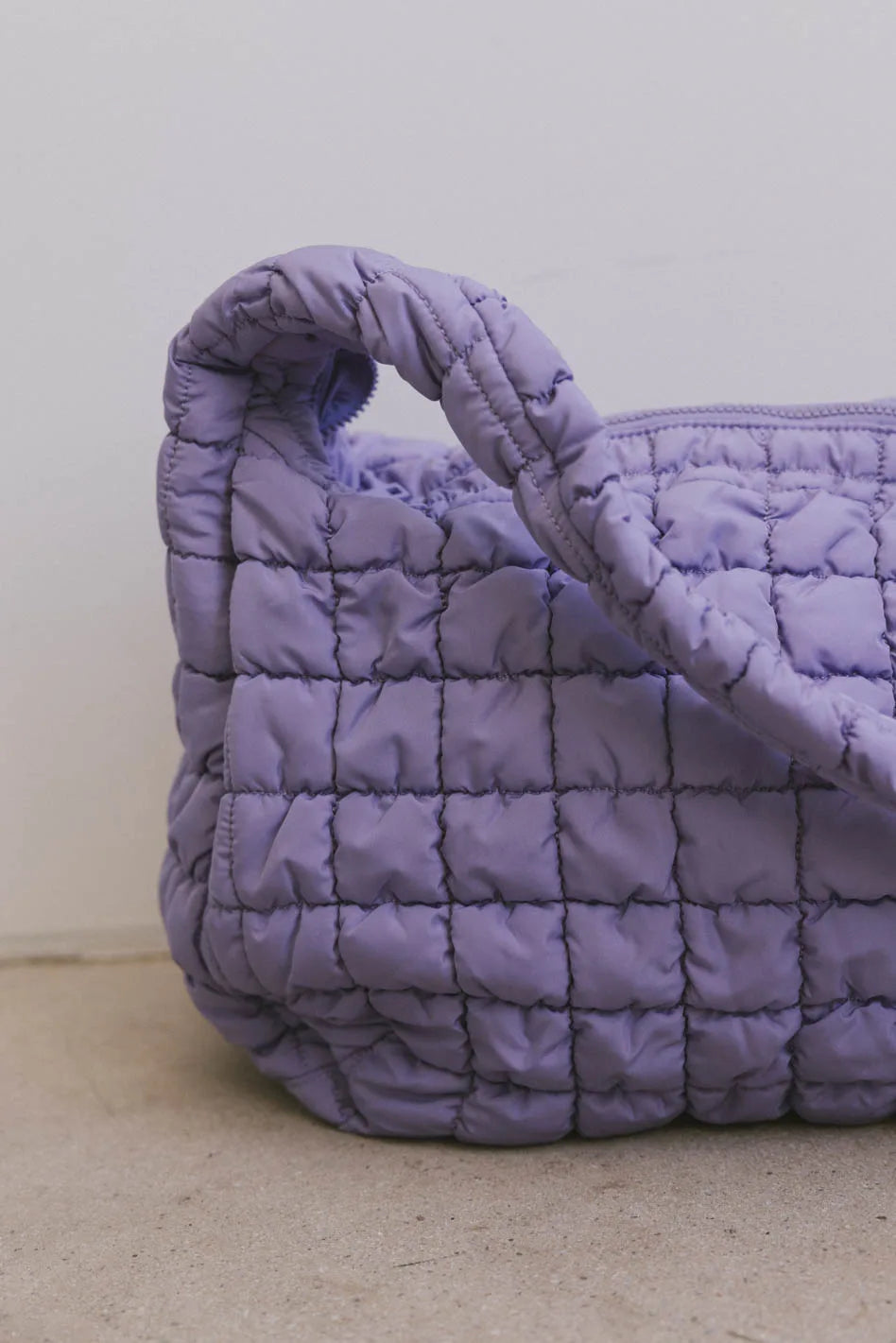 Lavender Nora Quilted Tote Bag - Stylish Women's Shoulder Handbag for Work, Travel & Shopping | Final Sale