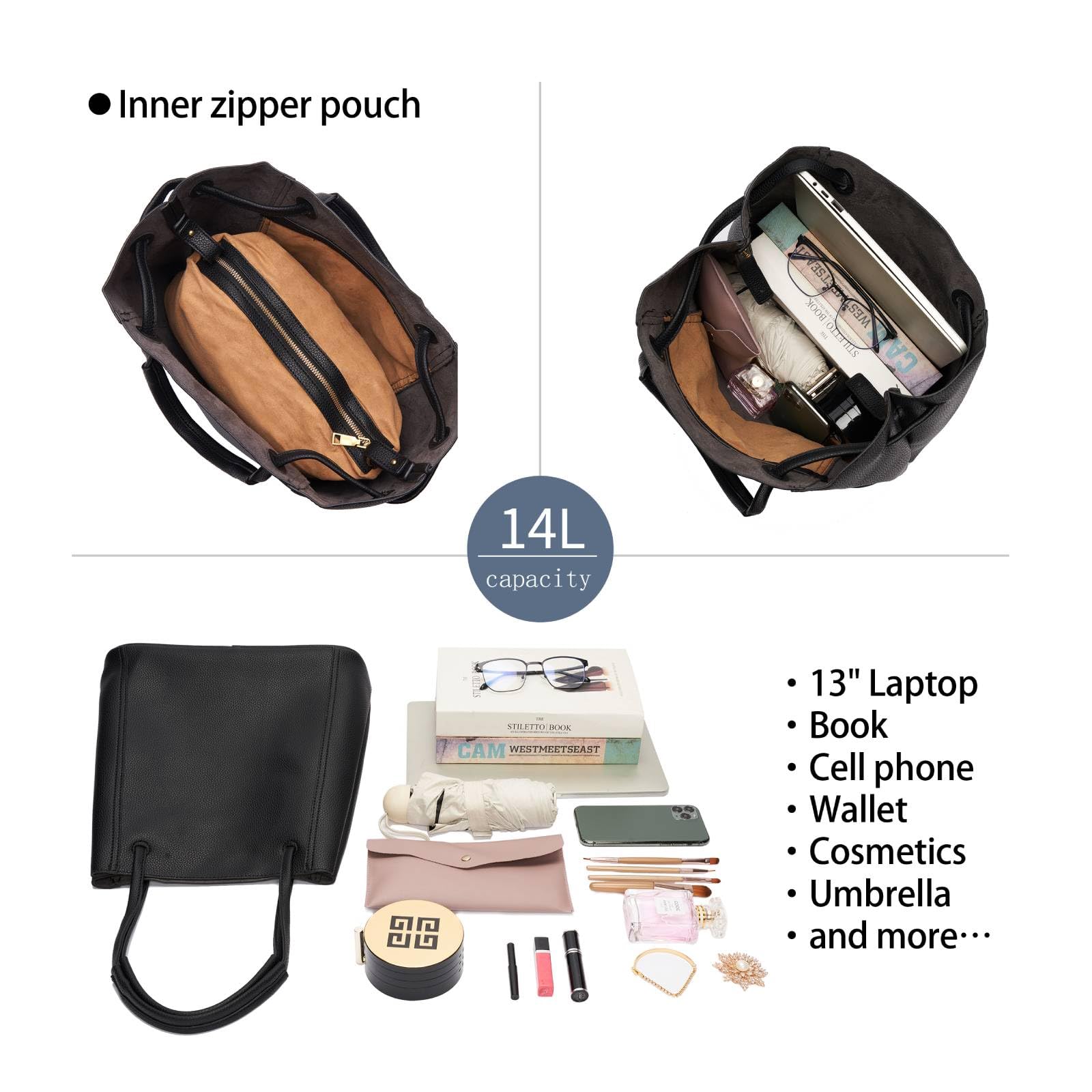 Stylish Large Tote Bag for Women - Adjustable Shoulder Handbag Set of 2 (Work & Casual Use) - Perfect for Office, Travel, Shopping & Daily Essentials 2025