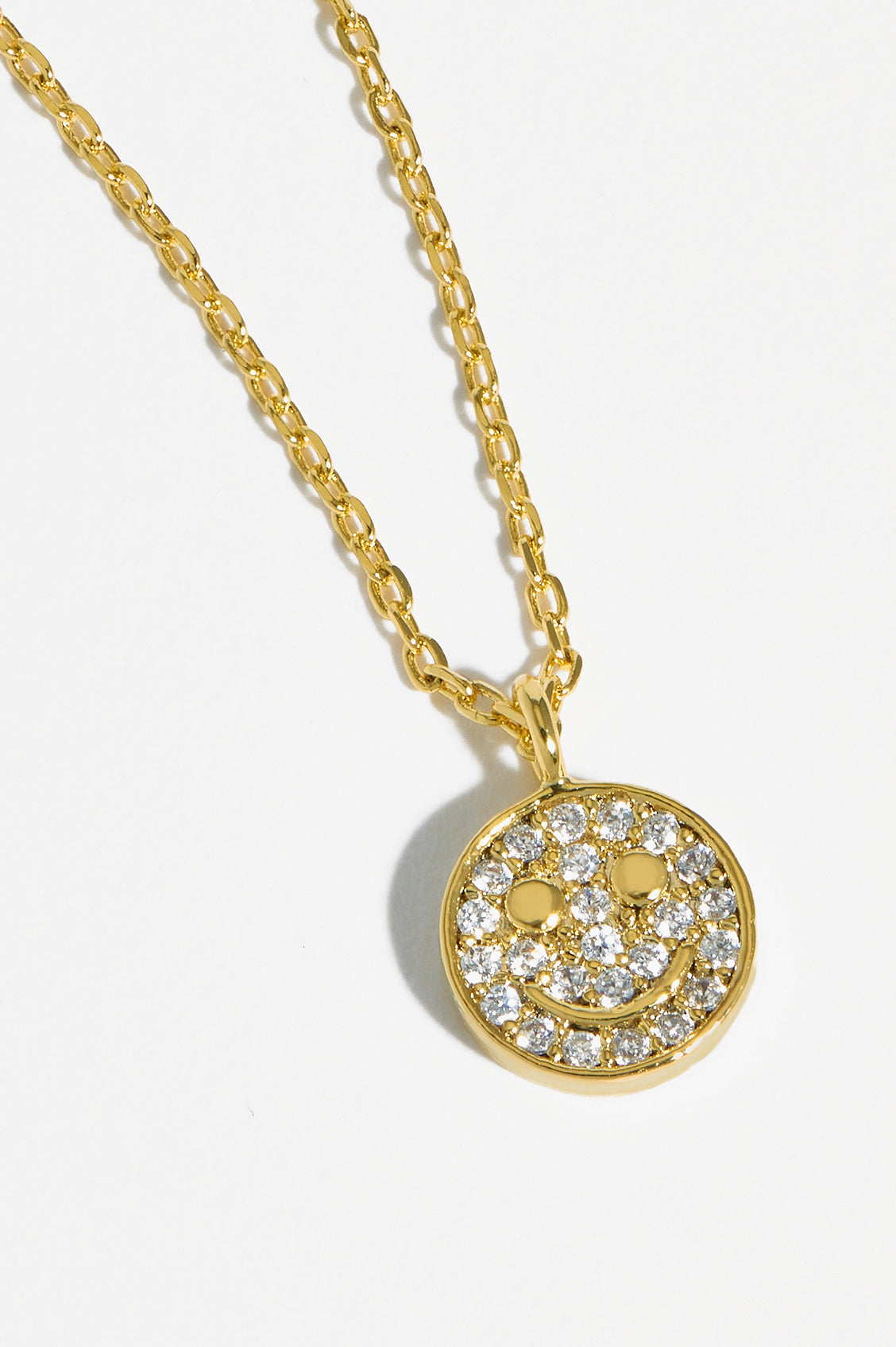 Pave Smile Pendant Necklace - Dainty Gold or Silver Layering Jewelry for Women - Perfect for Everyday Wear, Gift Giving & Special Occasions