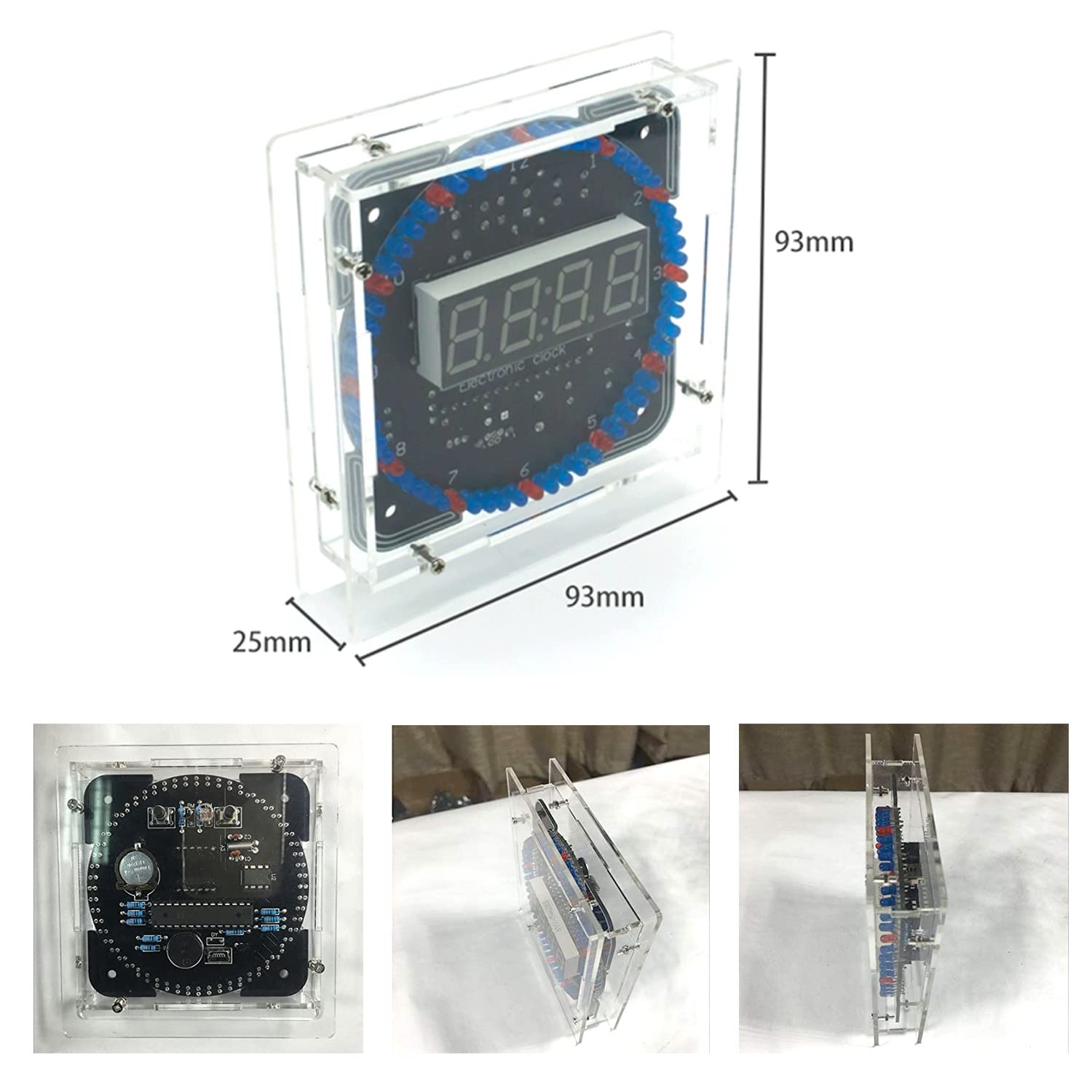 DIY Electronic Clock Kit for Soldering Practice - Digital Timer & Alarm Clock for Beginners | STEM Learning, Home School Projects & Gift for Electronics Enthusiasts