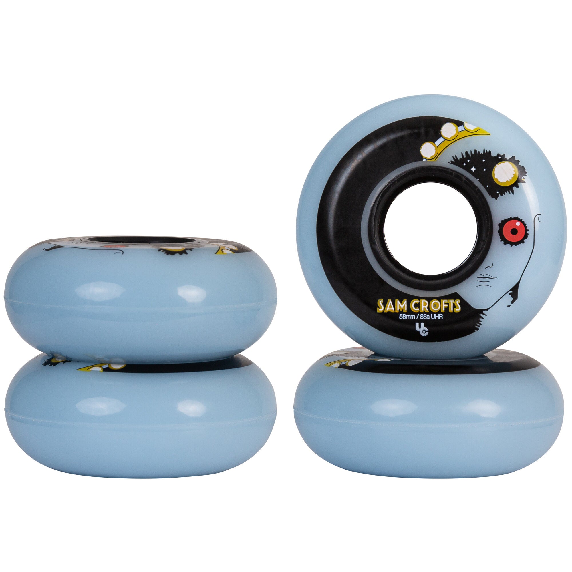 Sam Crofts High-Performance Skateboard Wheels 58mm 88A Durometer - 4 Pack for Smooth Cruising and Street Skating