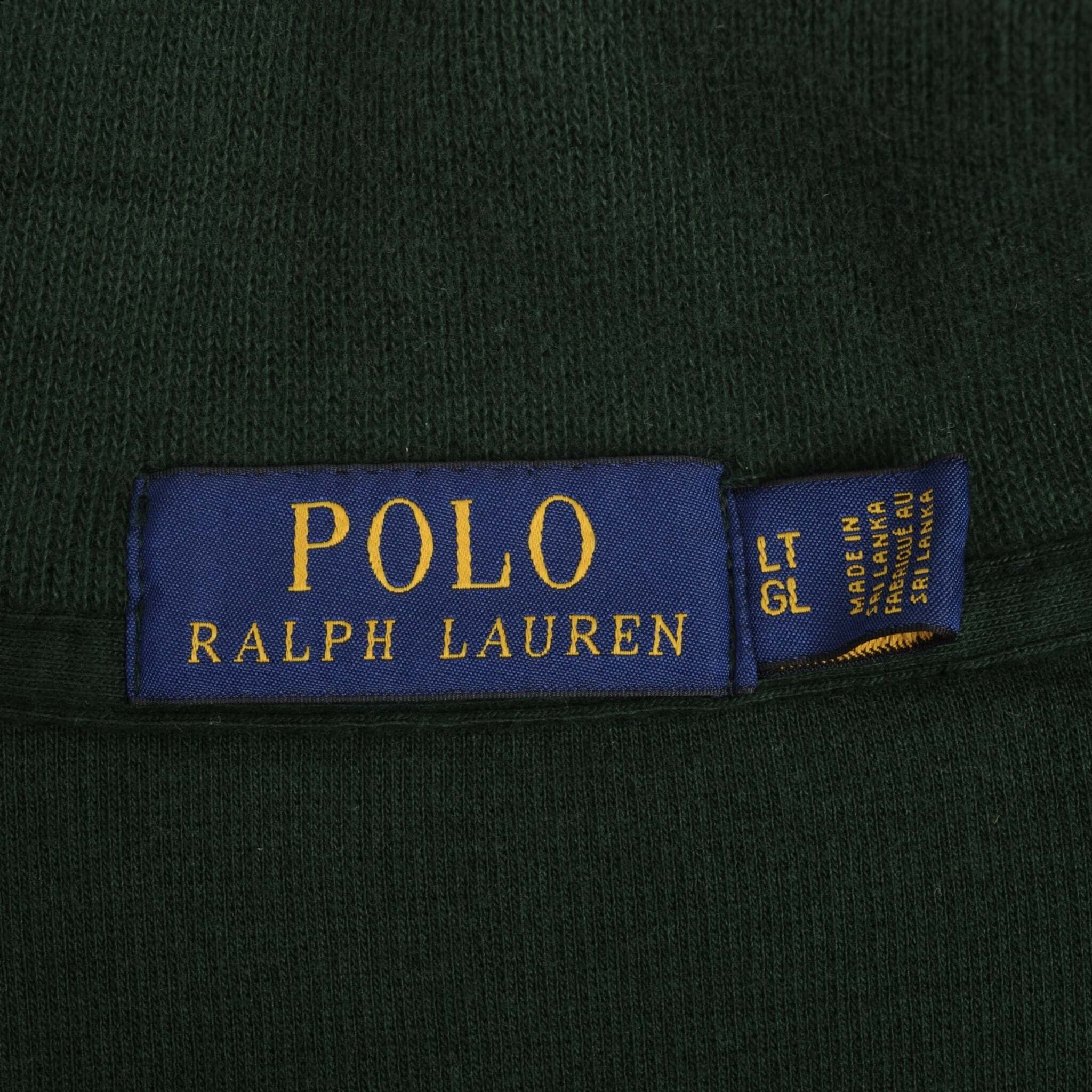 Ralph Lauren Men's Pine Green Quarter Zip Sweater - Large Tall Size, Comfortable Pullover for Casual Wear & Outdoor Activities
