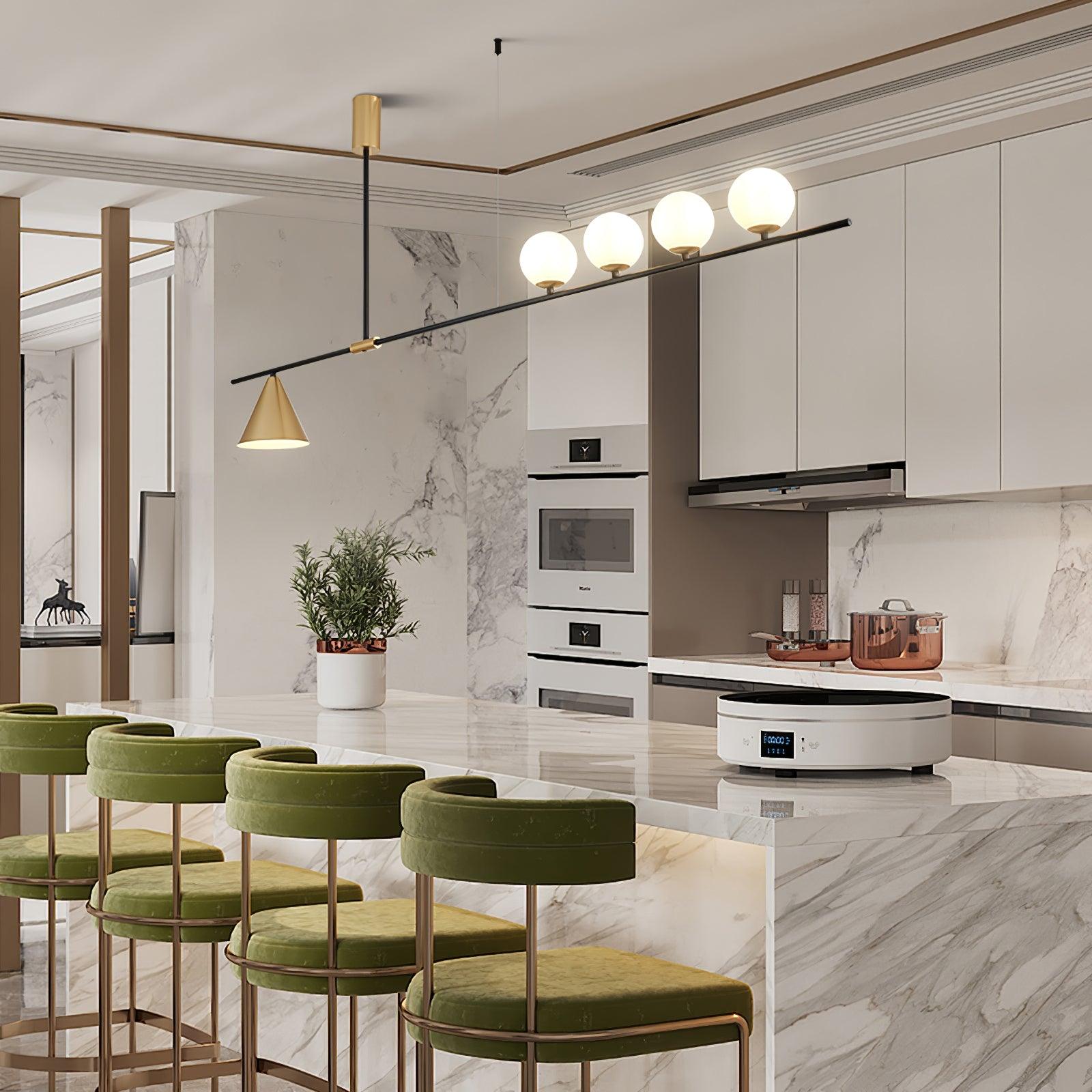 Eclipse Linear Suspension Light - Modern LED Pendant Lighting Fixture for Kitchen Island, Dining Room & Office | Dimmable Contemporary Hanging Light