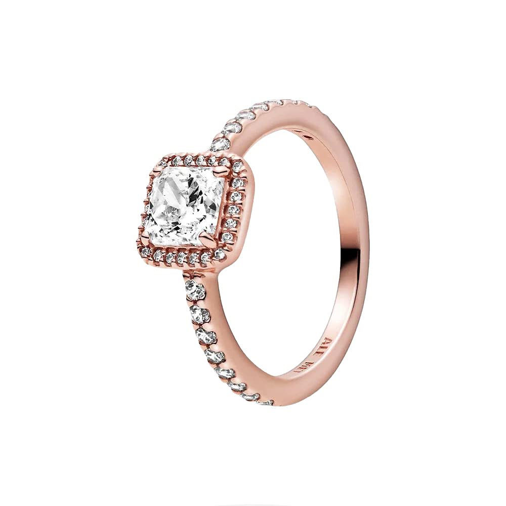 PANDORA Timeless Elegance Sterling Silver Ring with Clear Cubic Zirconia - Perfect for Weddings, Anniversaries & Special Occasions