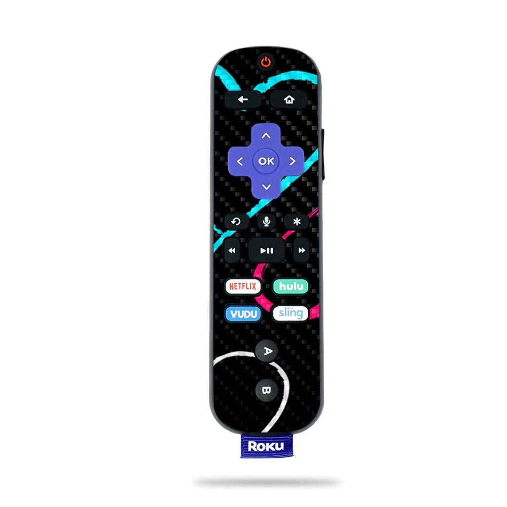 Carbon Fiber Skin for Roku Ultra - Hearts Design | Durable & Easy to Apply | Perfect for Home Entertainment