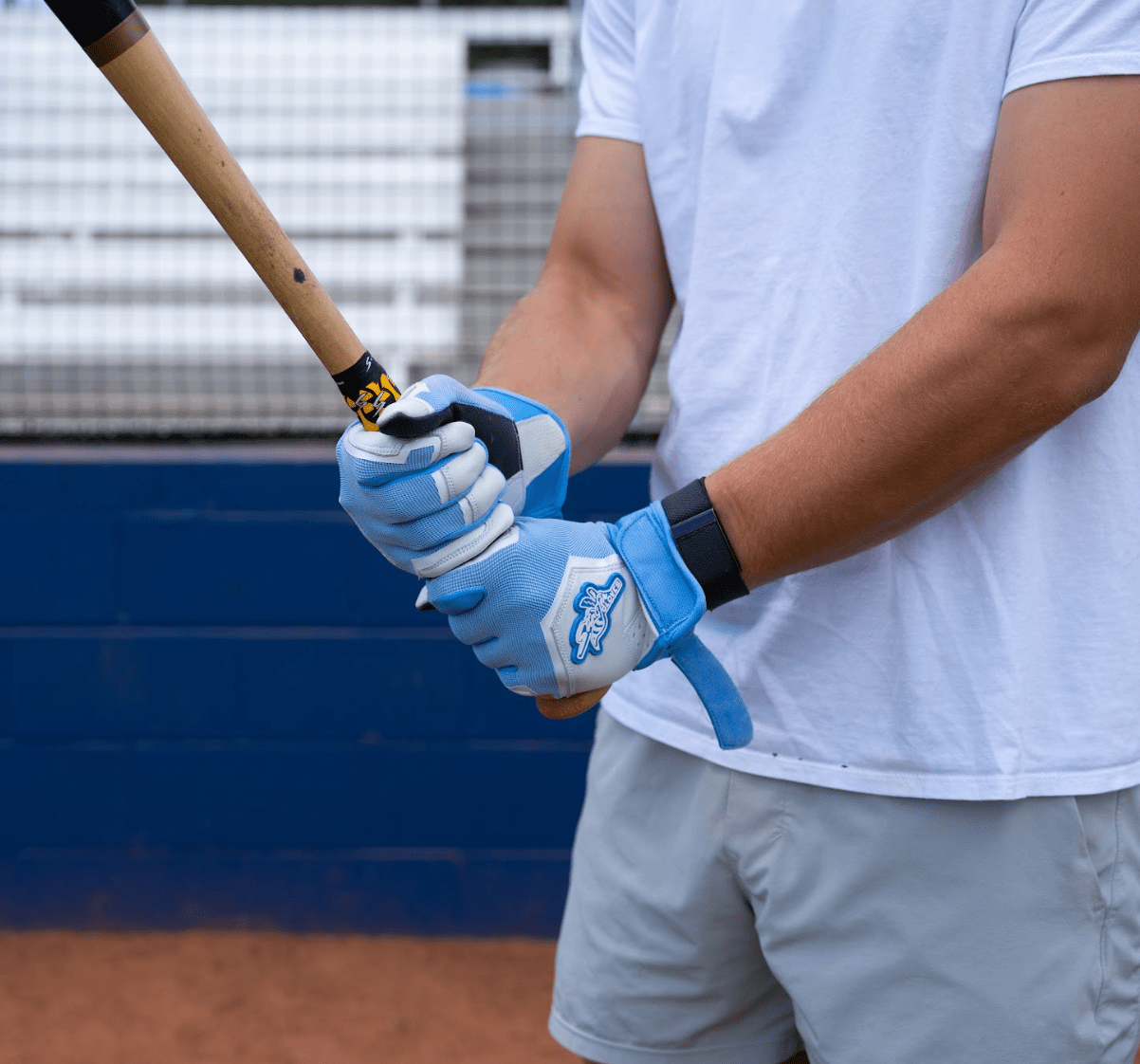 Sting Squad Batting Gloves - Columbia/White & Graphite | Premium Baseball & Softball Training Gloves for Enhanced Grip & Comfort | Perfect for Practice, Games & Outdoor Sports
