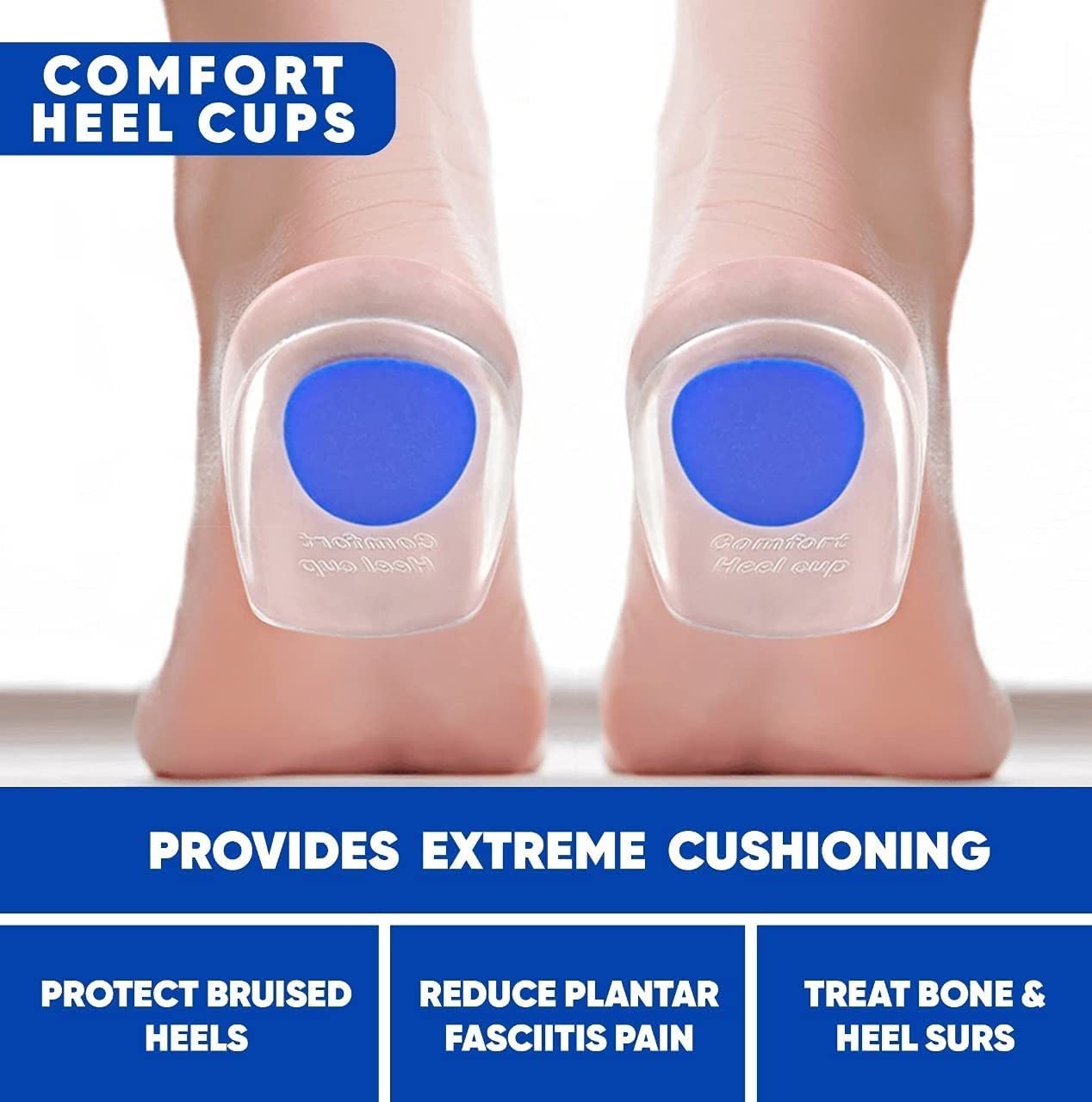 NAPPWE Silicone Gel Heel Pads for Pain Relief - Soft Cushion Socks for Cracked Heels, Swelling & Dry Skin Repair - Comfortable Foot Care Insoles for Men & Women - Perfect for Running, Walking & Daily Comfort