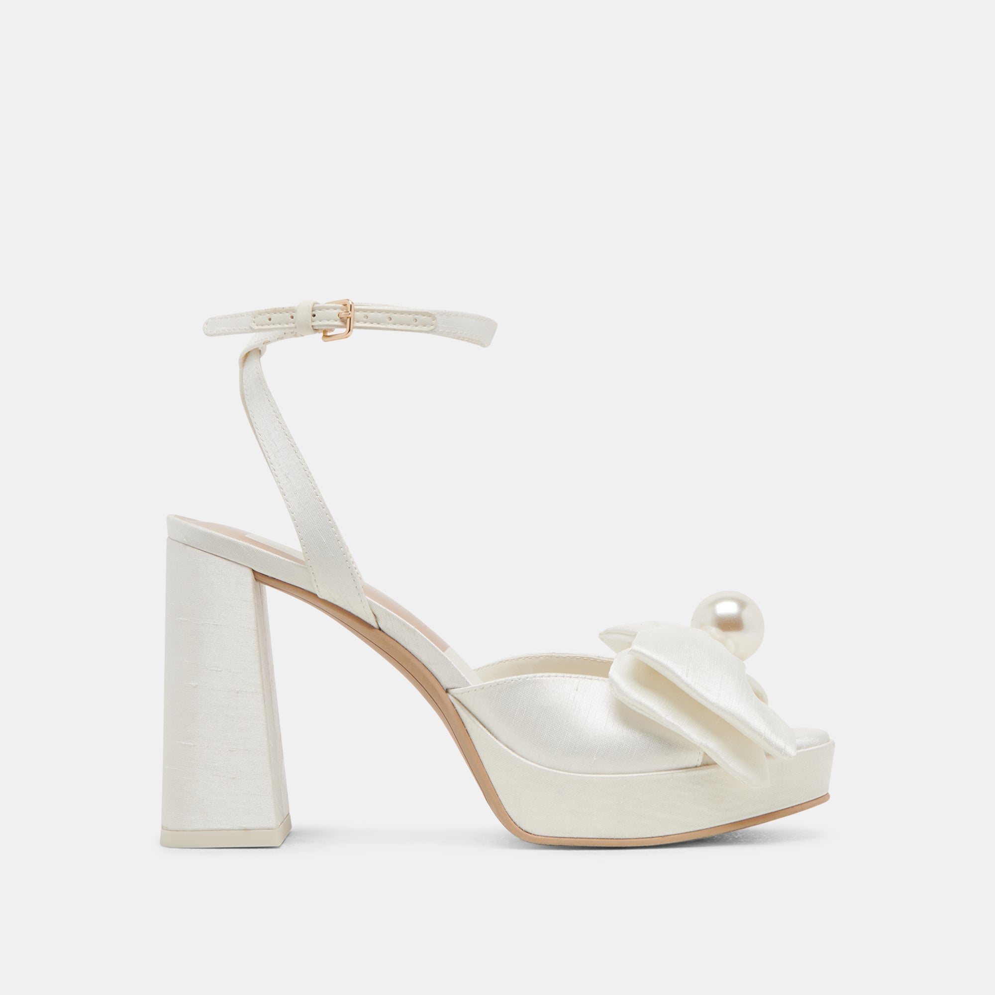 Patton Ivory Satin Heels for Women - Elegant High Heel Dress Shoes for Weddings, Parties & Special Occasions