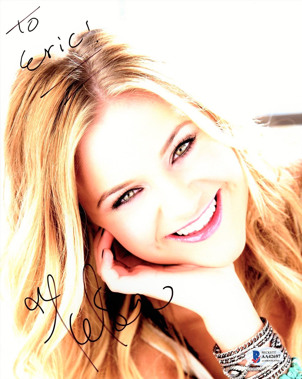 TO ERIC Kelsea Ballerini Signed Autographed 8x10 Country Music Photo with Beckett COA - Perfect for Fans, Collectors & Music Memorabilia Displays