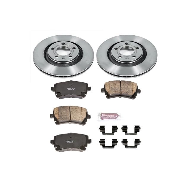 Power Stop KOE4564 Rear Brake Kit - OE Replacement Brake Rotors & Ceramic Pads for 2004-2009 Audi S4 | High-Performance Braking for Daily Commuting & Sport Driving