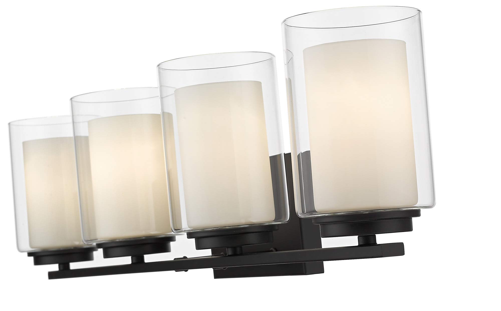 Z-Lite 426-4V-OB 4-Light Bathroom Vanity Light Fixture in Olde Bronze Finish - Perfect for Modern Bathroom and Powder Room Lighting