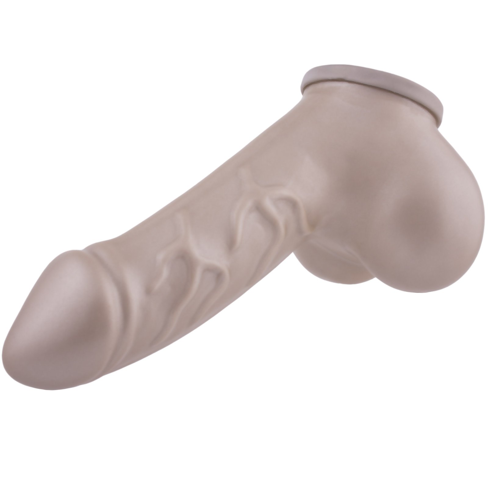 Premium Silver Latex Penis Sheath - Permanent Condom Extender & Male Chastity Device | Long Cock Sleeve for Extended Pleasure & BDSM Play | Made in Berlin 